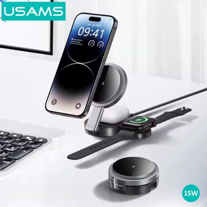 Million Cases USAMS Multi-Functional Foldable MagSafe Wireless Charger