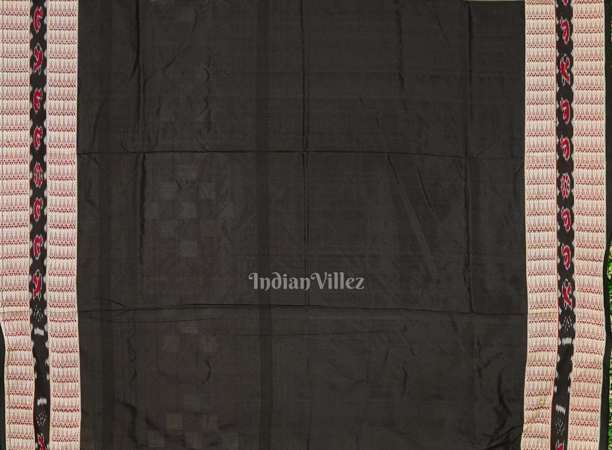 IndianVillèz Black Pasapalli Sambalpuri Ikat Silk Saree with Bichitrapuri Border - view 5