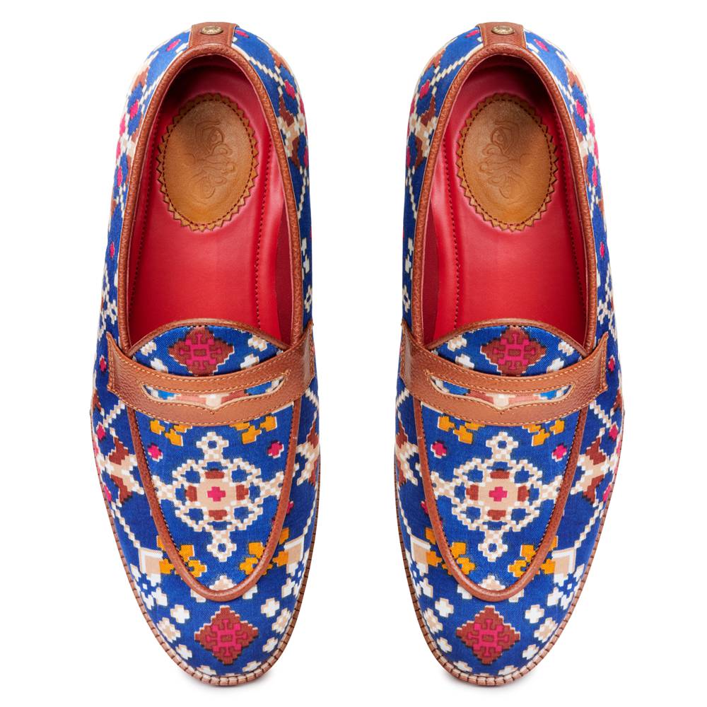 Banjaaran India Patola Loafers Men - Cobalt - view 2