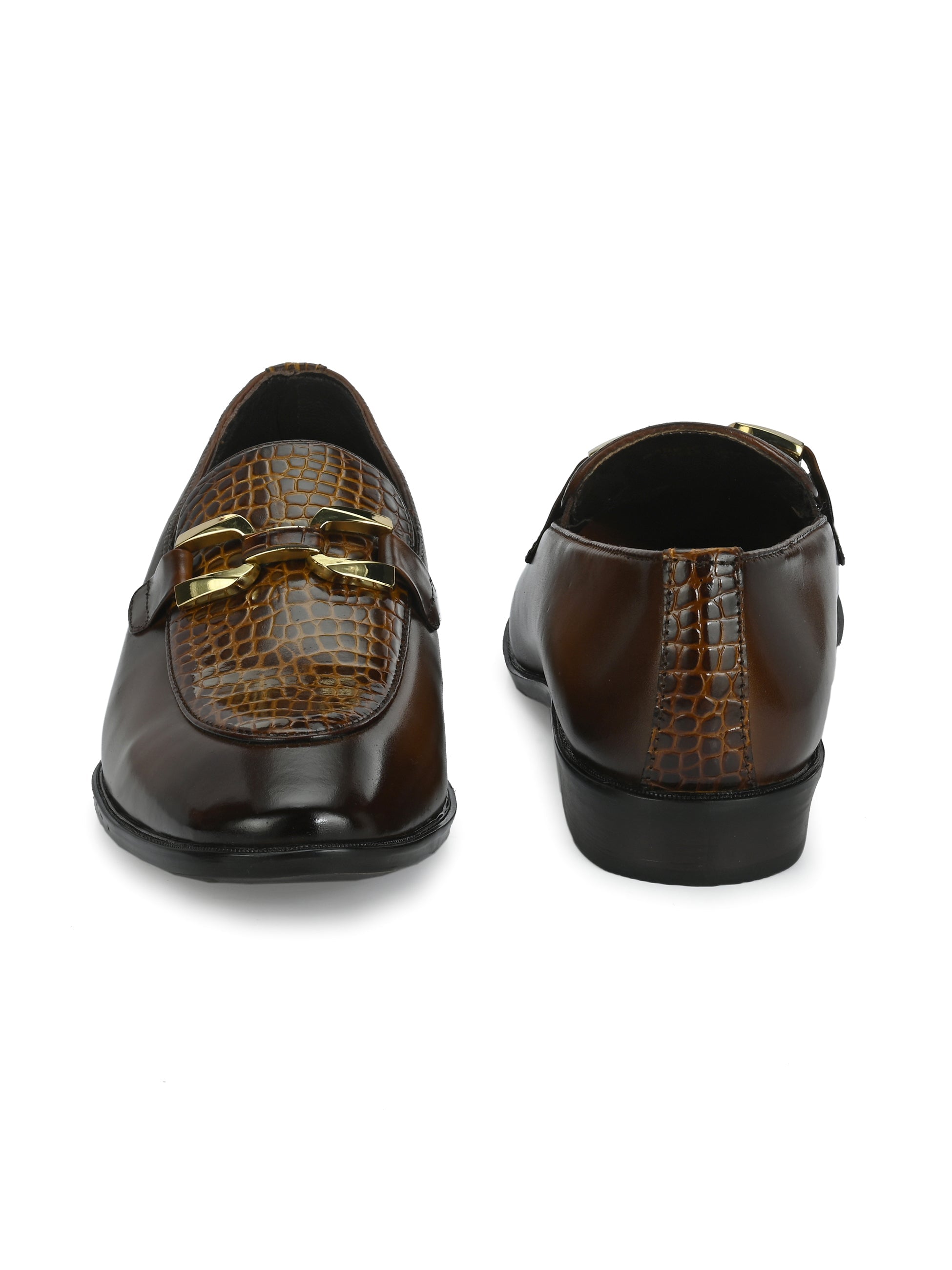 Egoss Shoes Egoss Platinum Buckled Loafers For Men - view 7