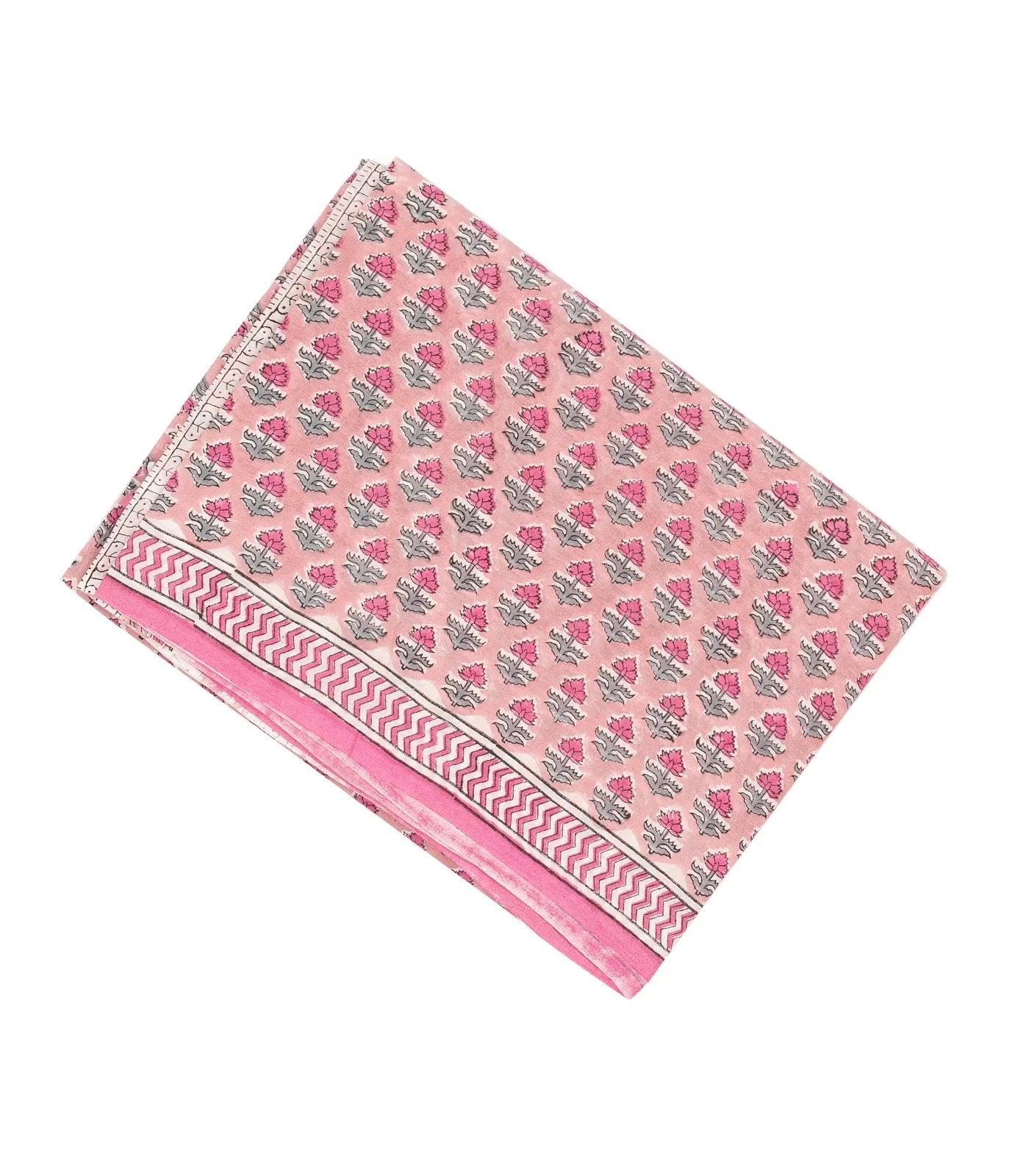RmKV BubbleGum Pink Woven Jaipur Cotton Saree Printed With Floral Motifs