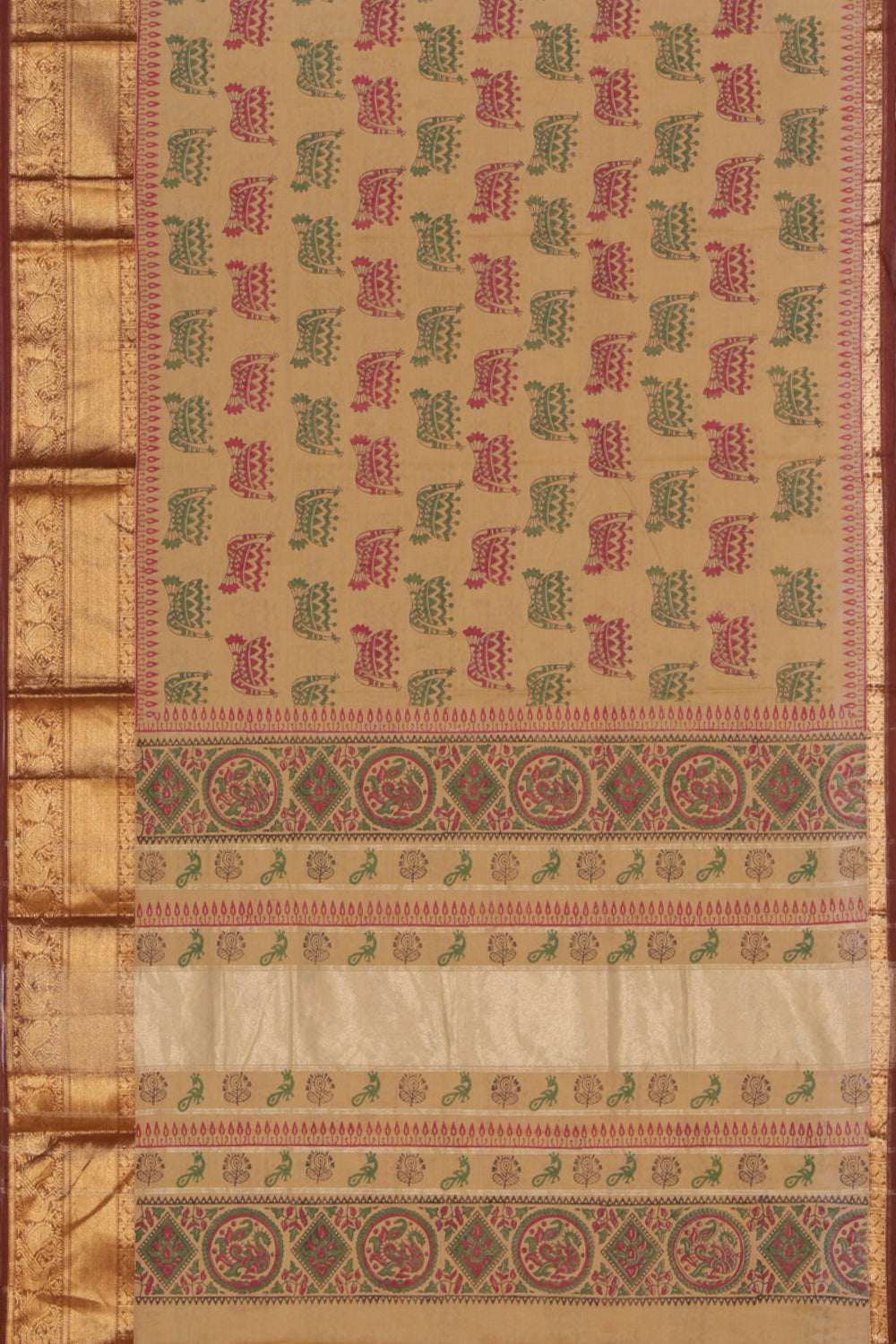 Kalanjali Ethnics Hand block printed cotton saree - view 4