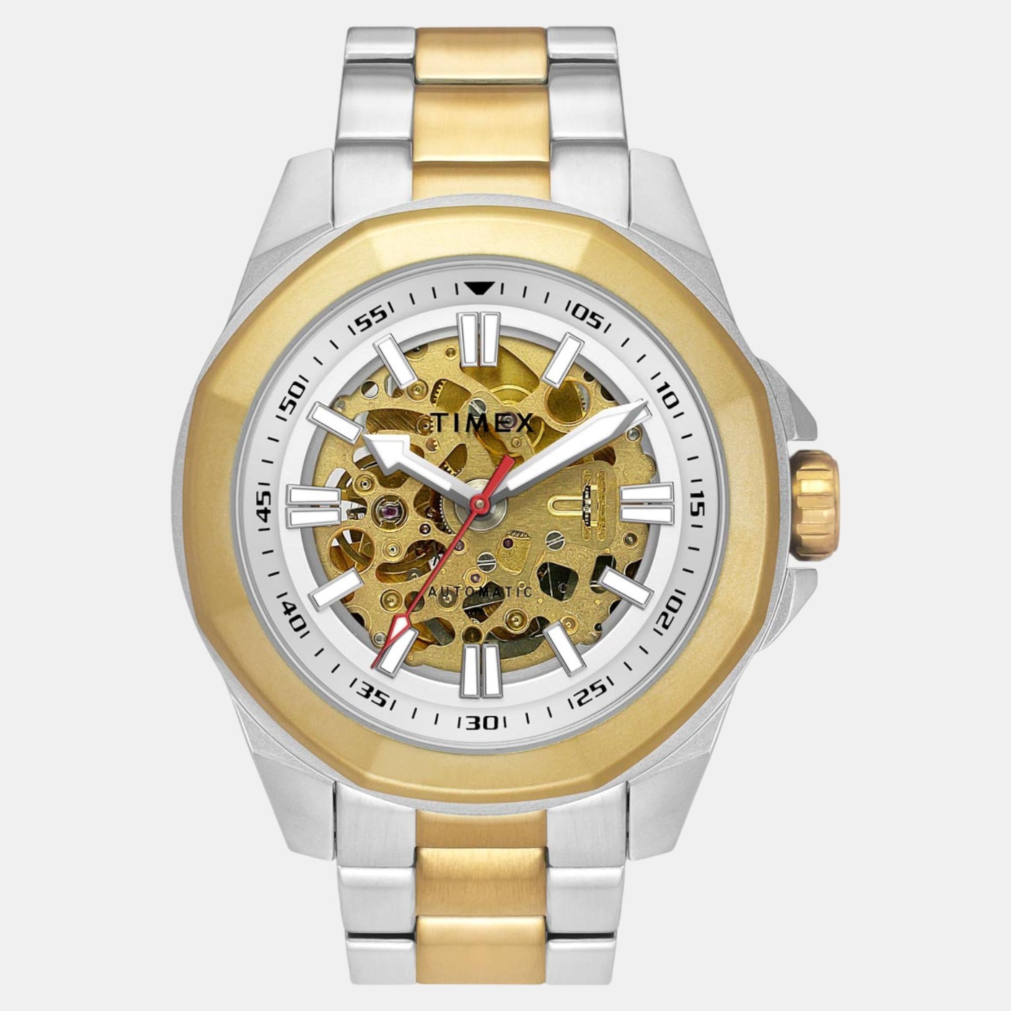 Timex E Class Men Automatic Silver Dial Analog Stainless Steel Watch TWEG24101