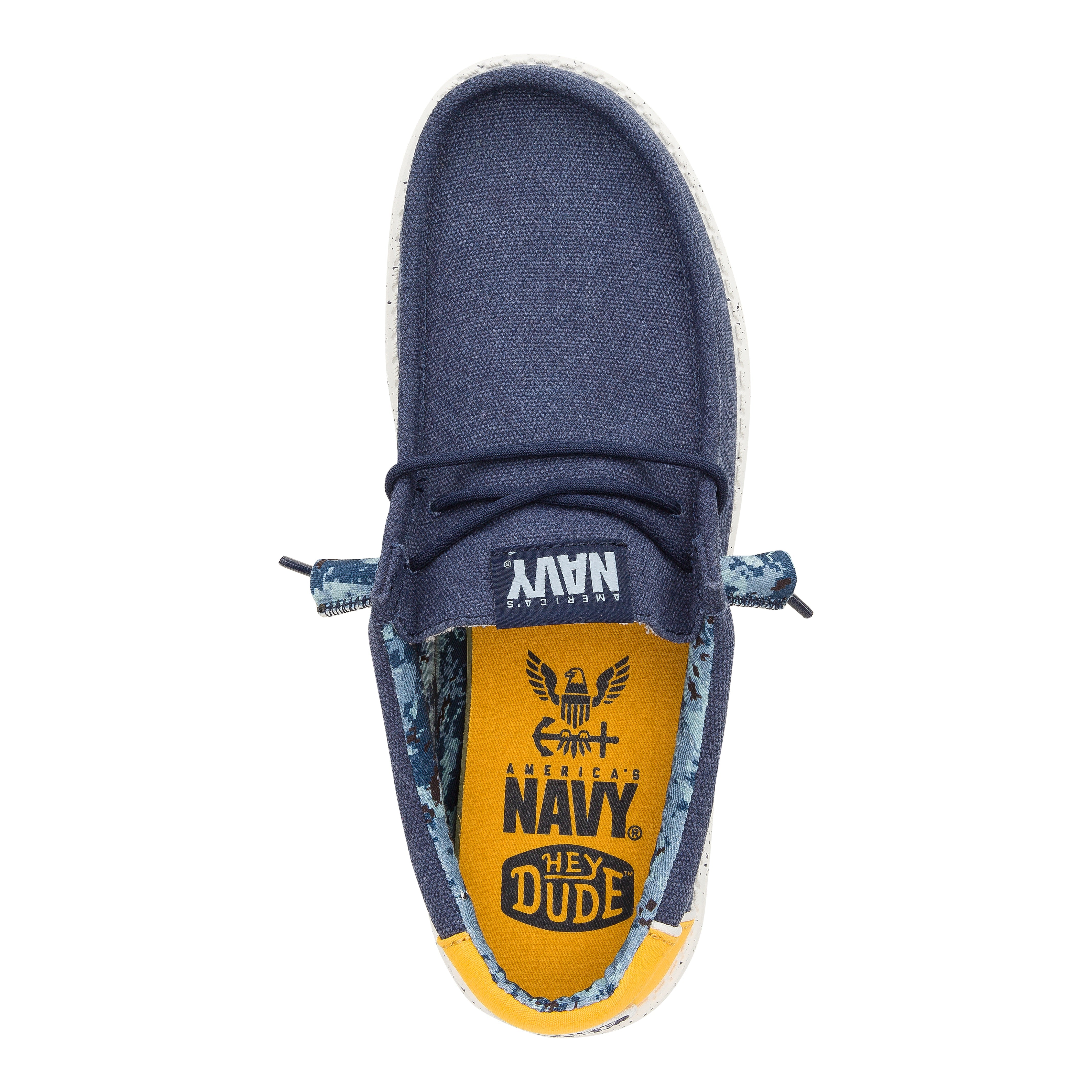 HEYDUDE shoes Wally US Navy 2 - Navy/Yellow – Men's - view 6
