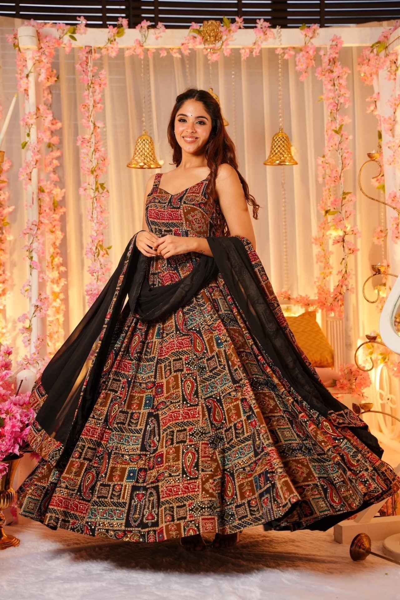 Idaho-o Prism black maxi set