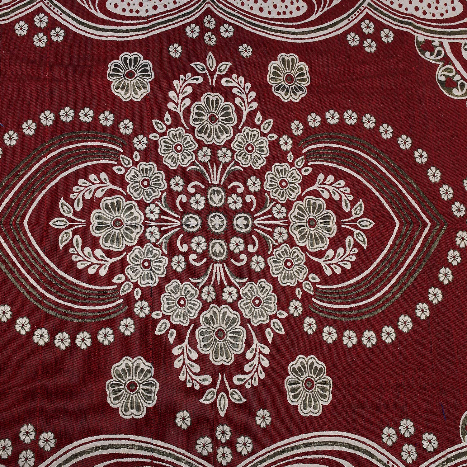 Kuber Industries - Ctktc40149- Flower Design Traditional Cotton Carpet for Living Room,Hall Bedroom Floor,Drawing Room,Study Room, Floor Covering Carp - view 3