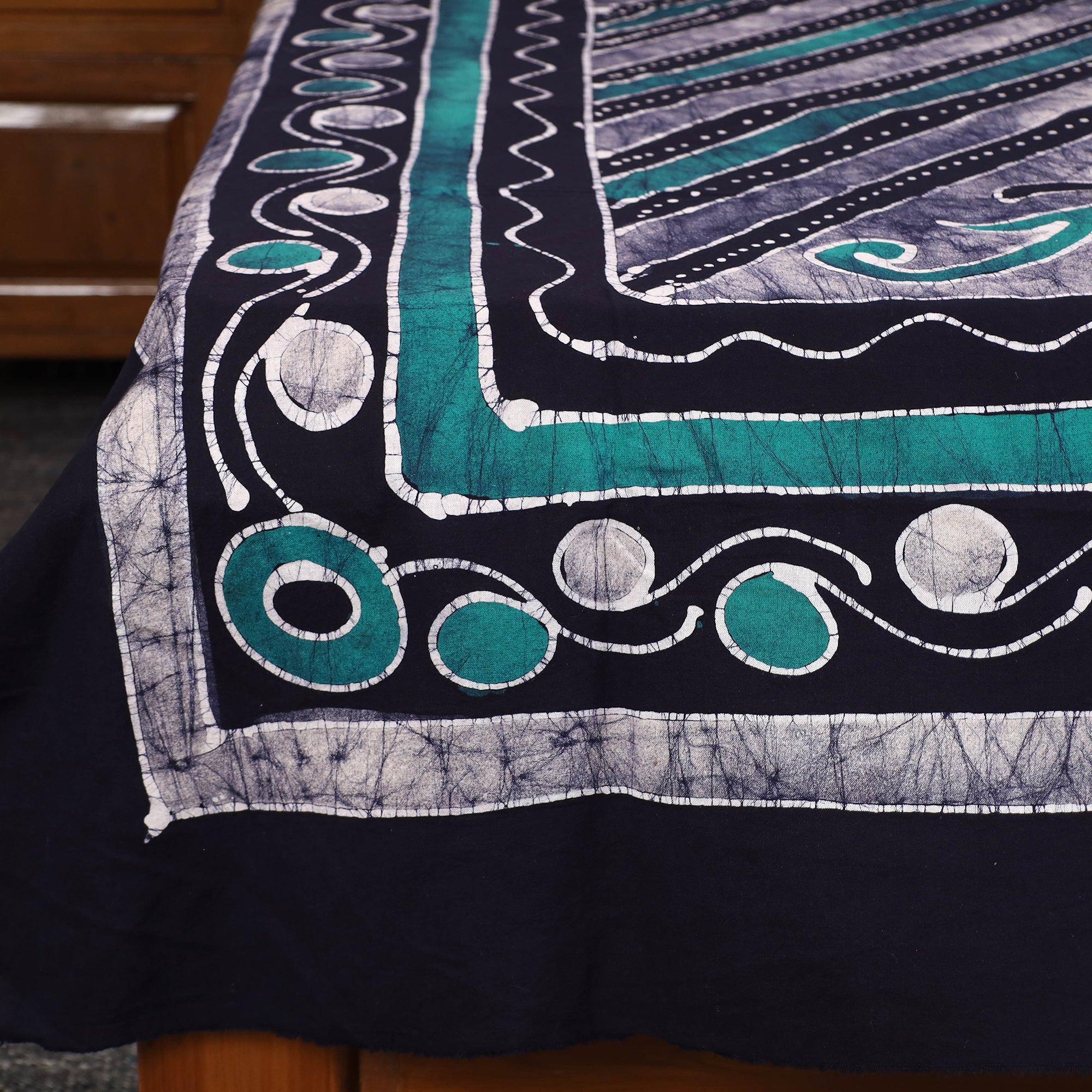 KACHCHH JI CHHAAP Blue - Hand Batik Printed Cotton Single Bed Cover (96 x 59 in) 41 - view 2