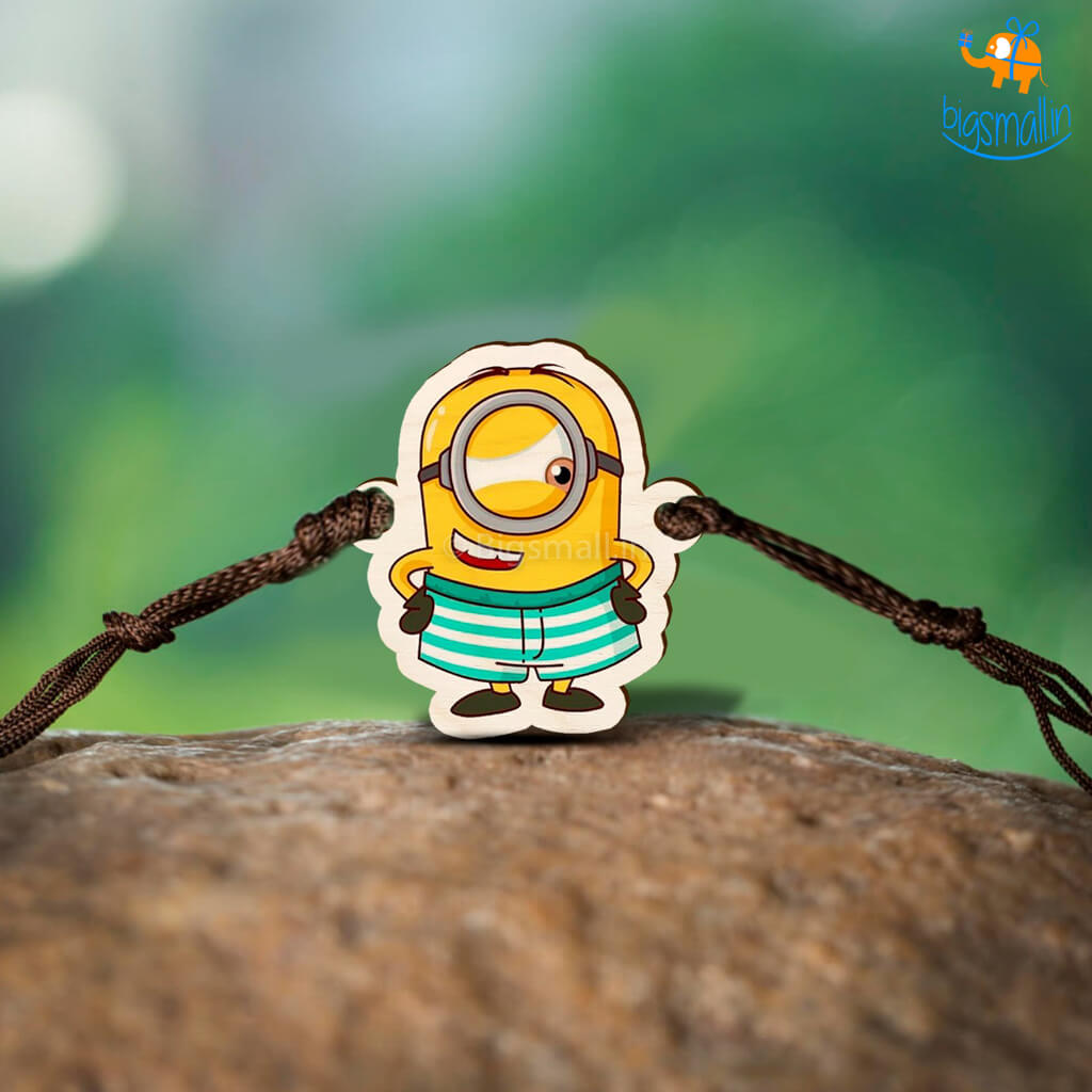 Bigsmall_cc Minion Wooden Rakhi - view 2