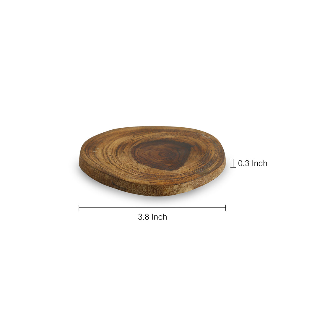 EXCLUSIVELANE 'Circles of Wood' Log Handcrafted Coasters In Mango Wood (Set Of 6) - view 5