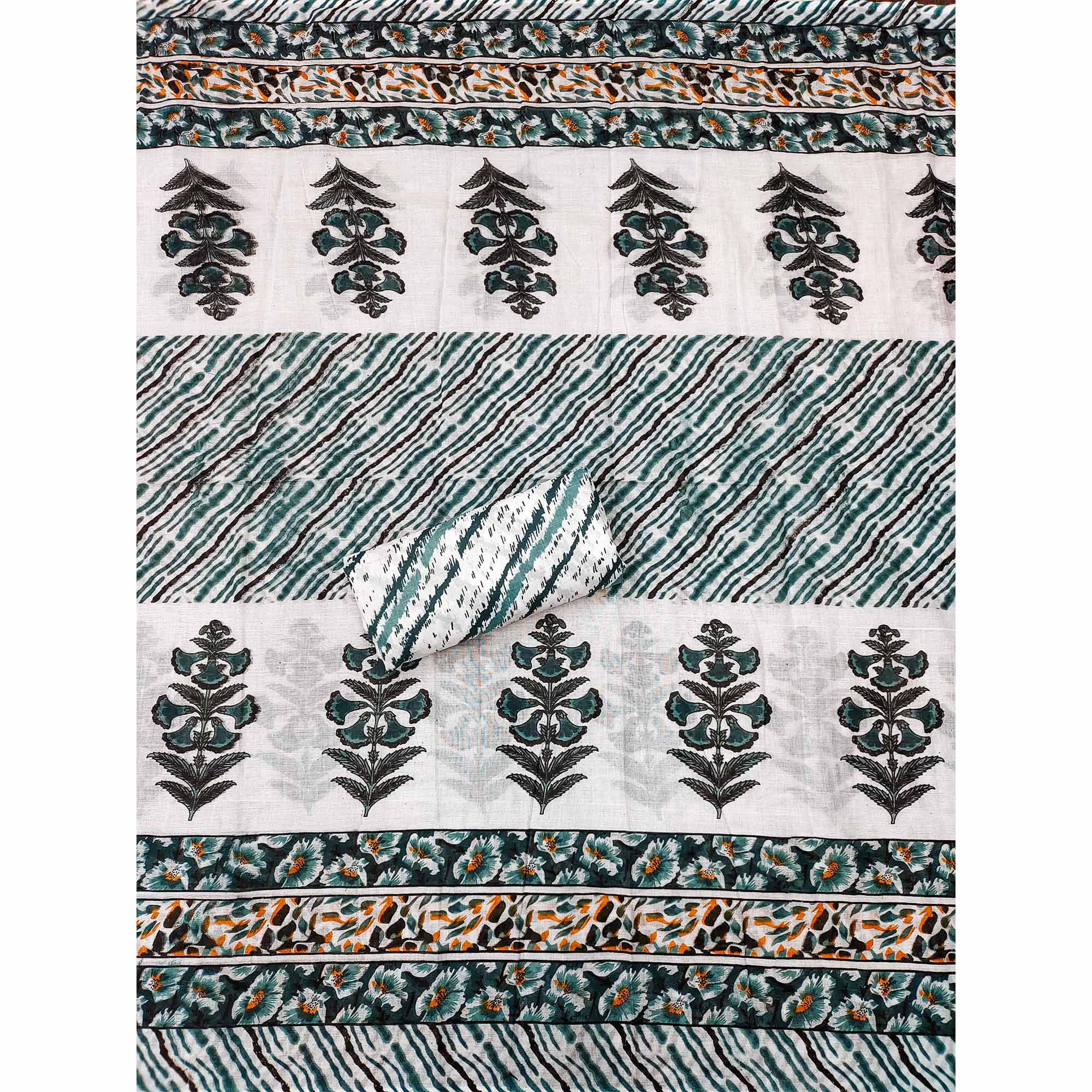 Peachmode Morpich Printed With Embroidered Cotton Blend Dress Material - view 5