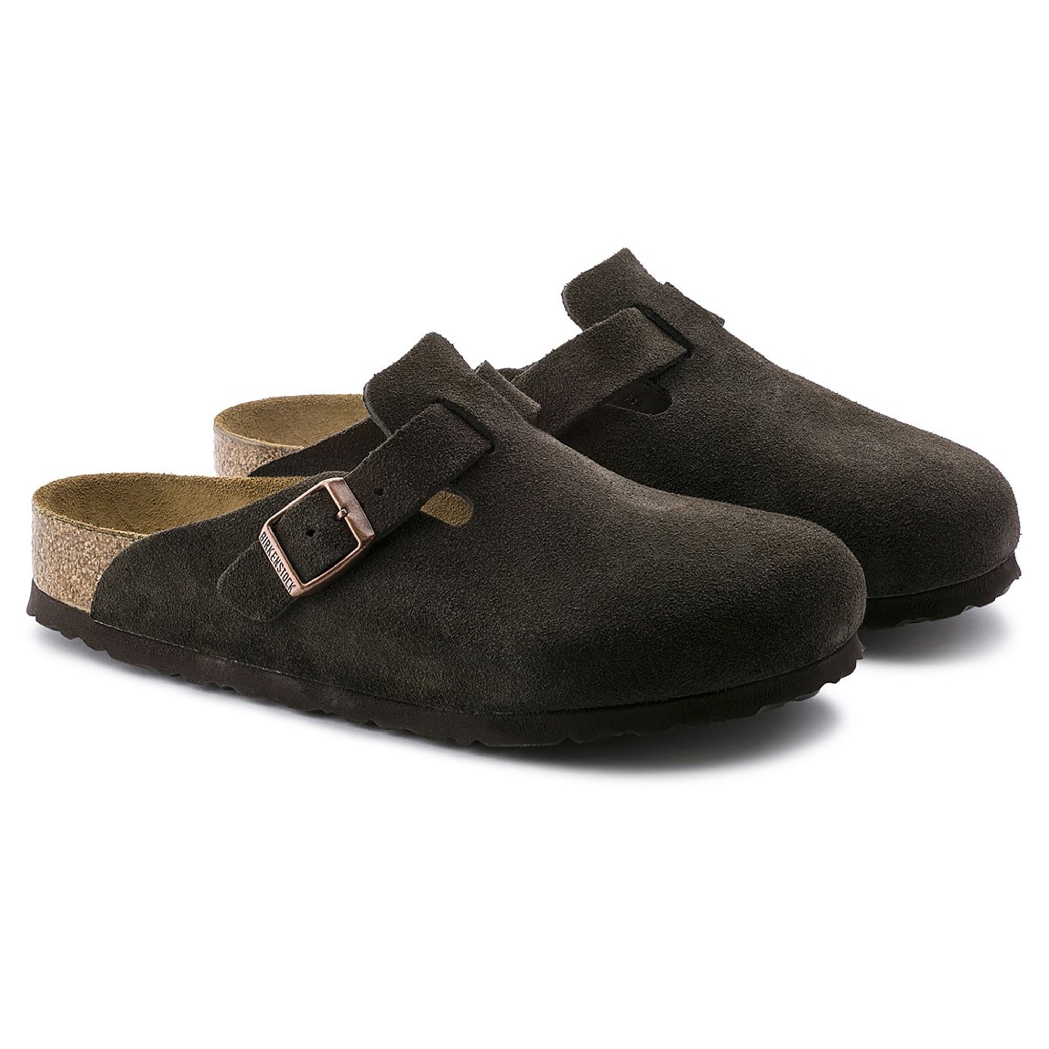 Birkenstock Boston Suede Flat Sandals Mocha - view 3