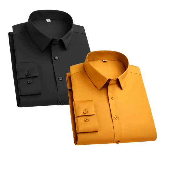 BlackTree Combo of 2 Cotton Shirt for Man ( Black and Mustard )