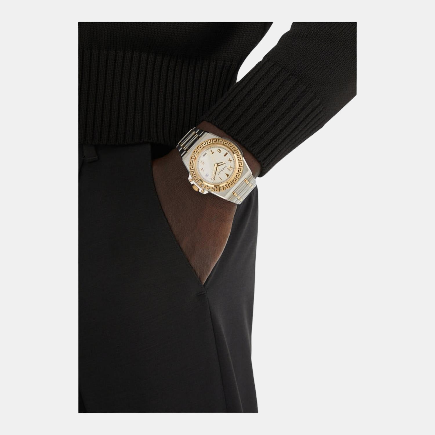 Versace Greca Reaction Men Quartz Silver Dial Analog Stainless Steel Watch VE3I00422 - view 4