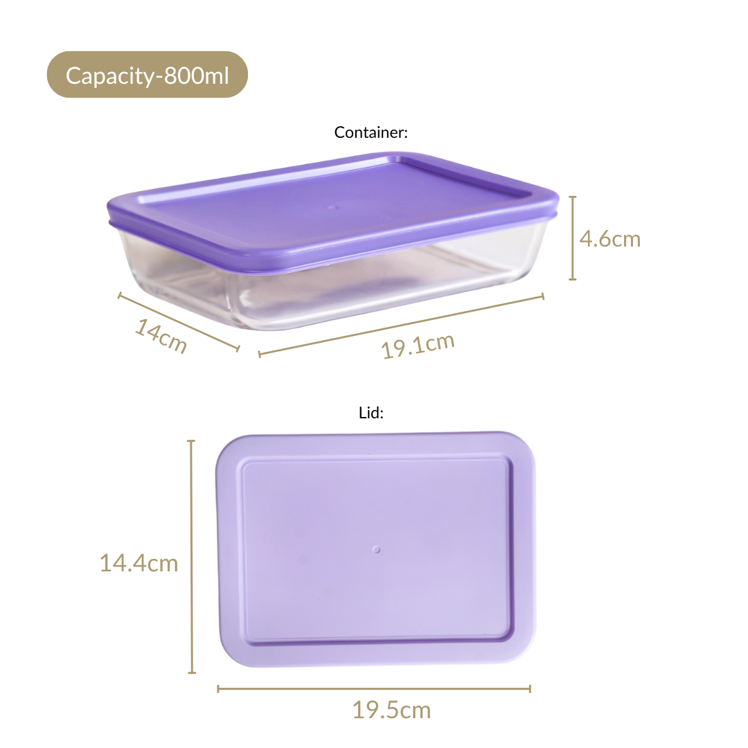 Nestasia Set Of 4 Shallow Borosilicate Glass Food Storage Container 800ml - view 4