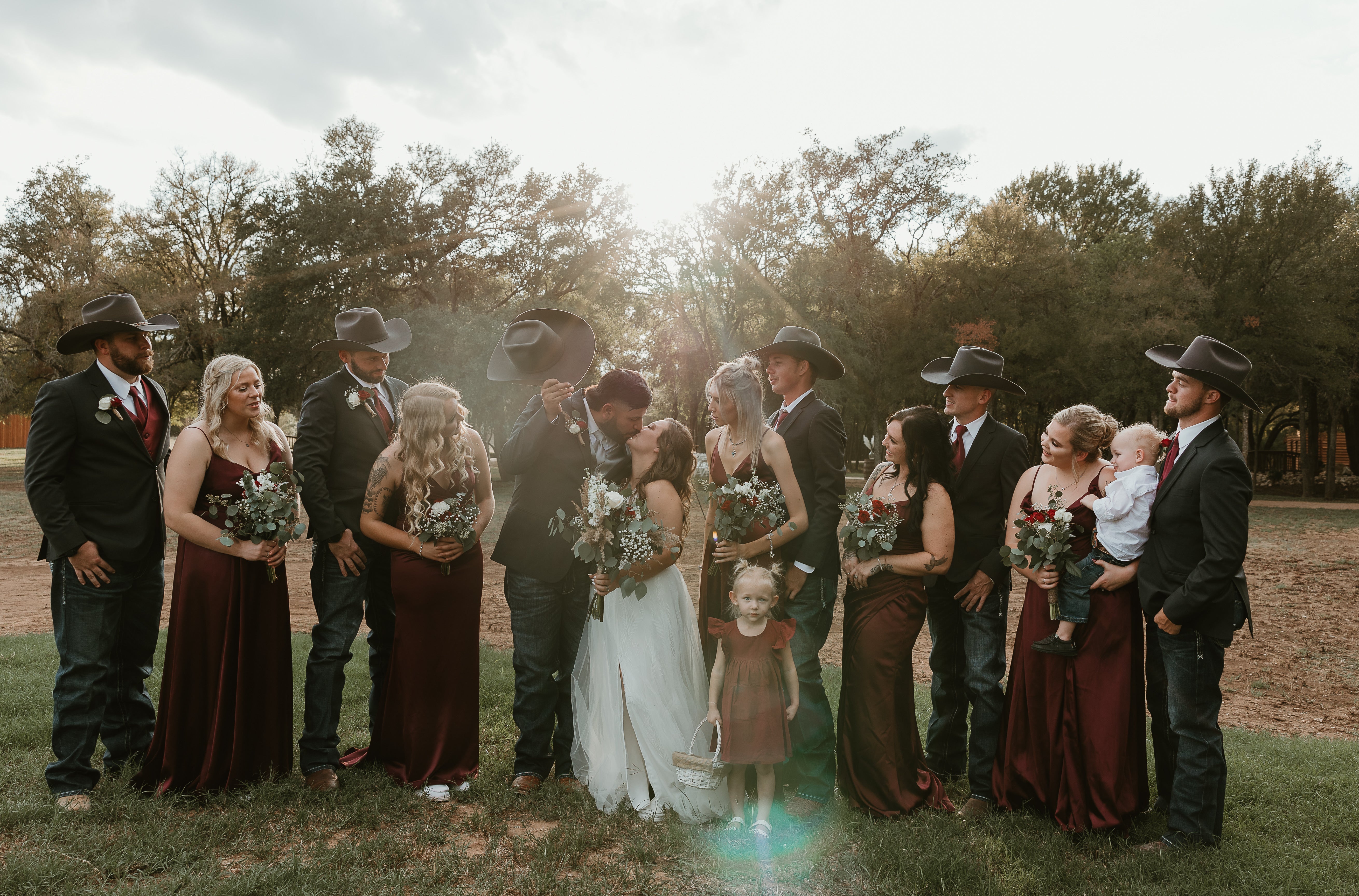 fiftyflowers.com Country Crimson and White Rural Wedding - view 5
