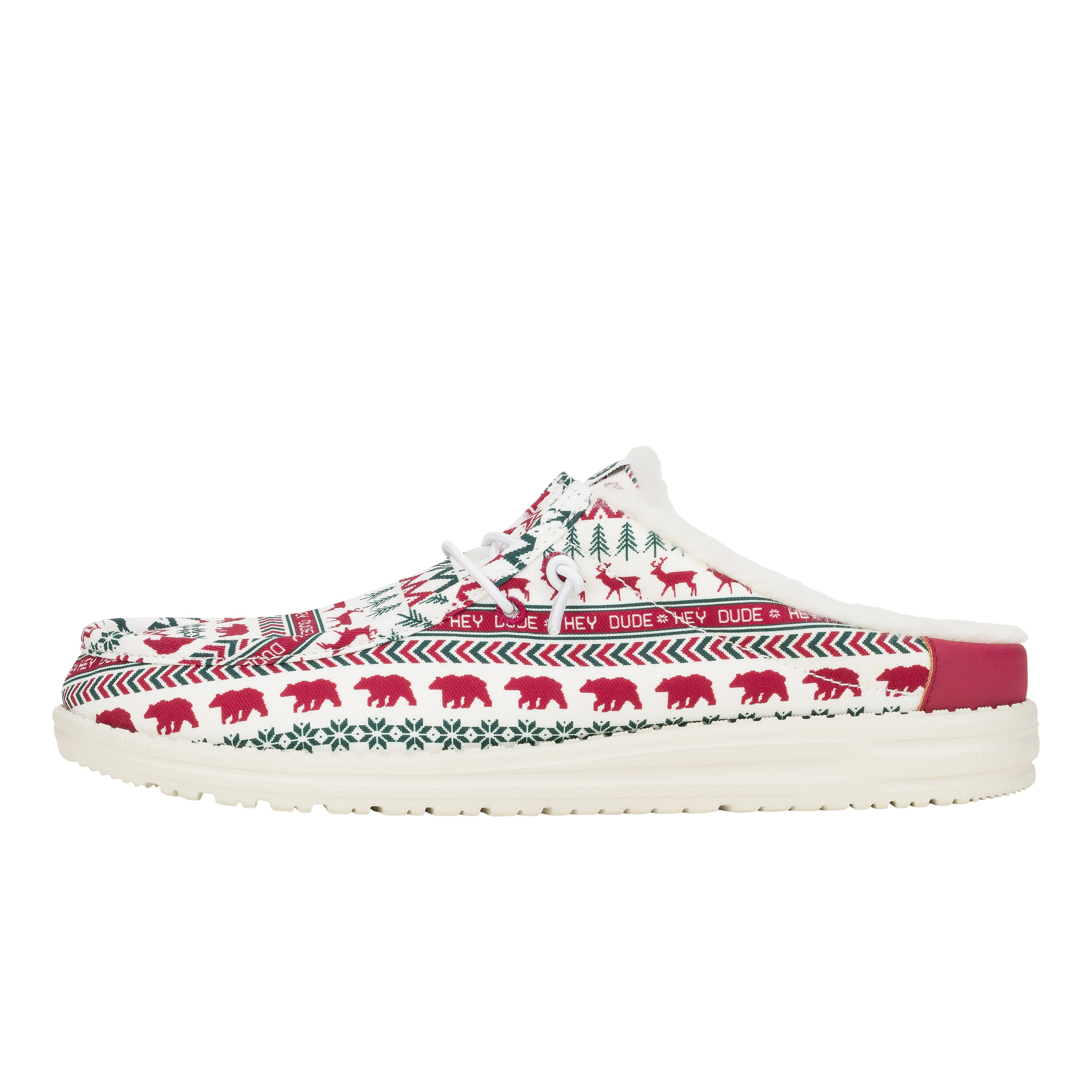 HEYDUDE shoes Wally Slip Holiday Cheers - Holiday White/Red