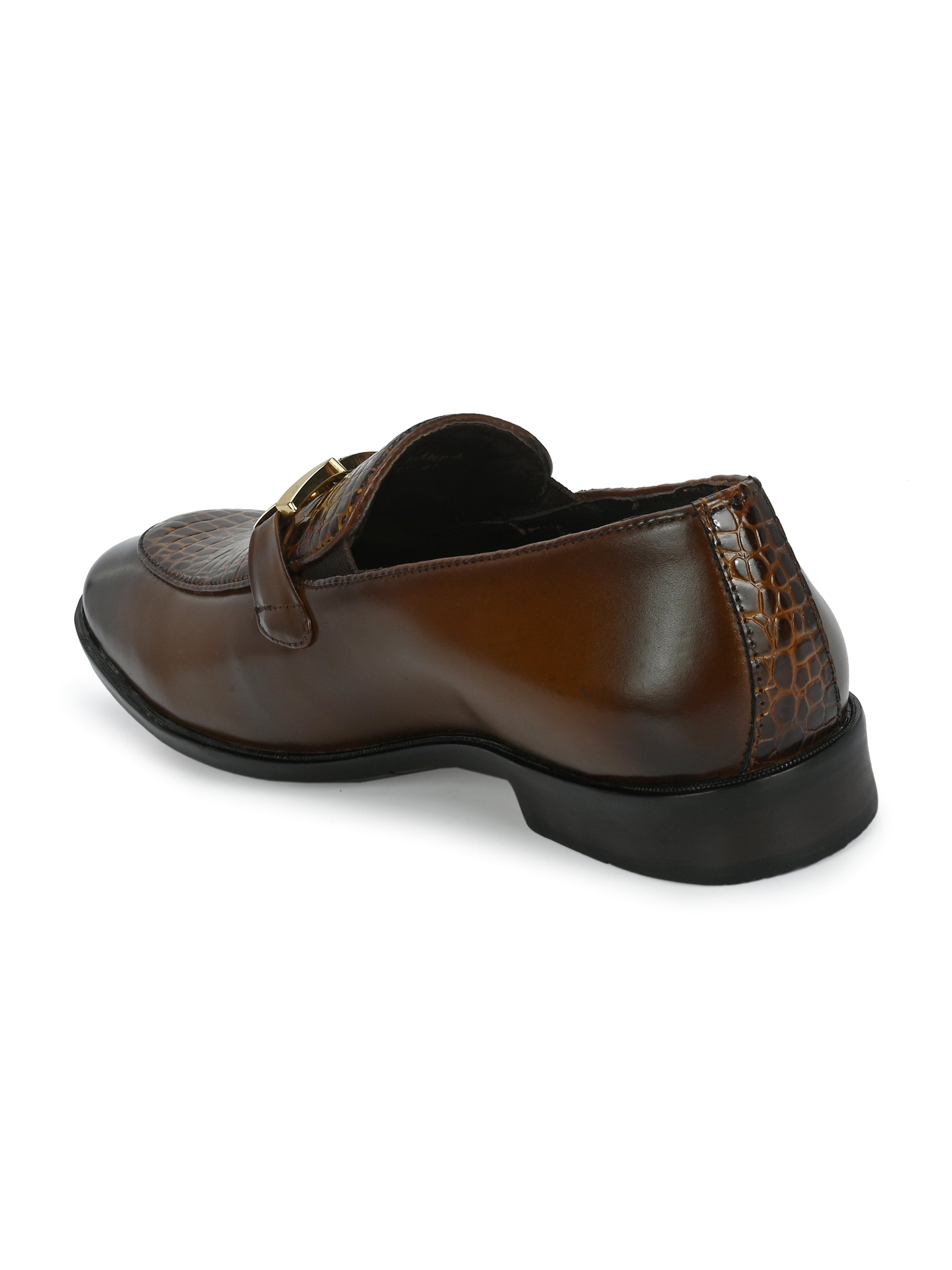 Egoss Shoes Egoss Platinum Buckled Loafers For Men - view 6