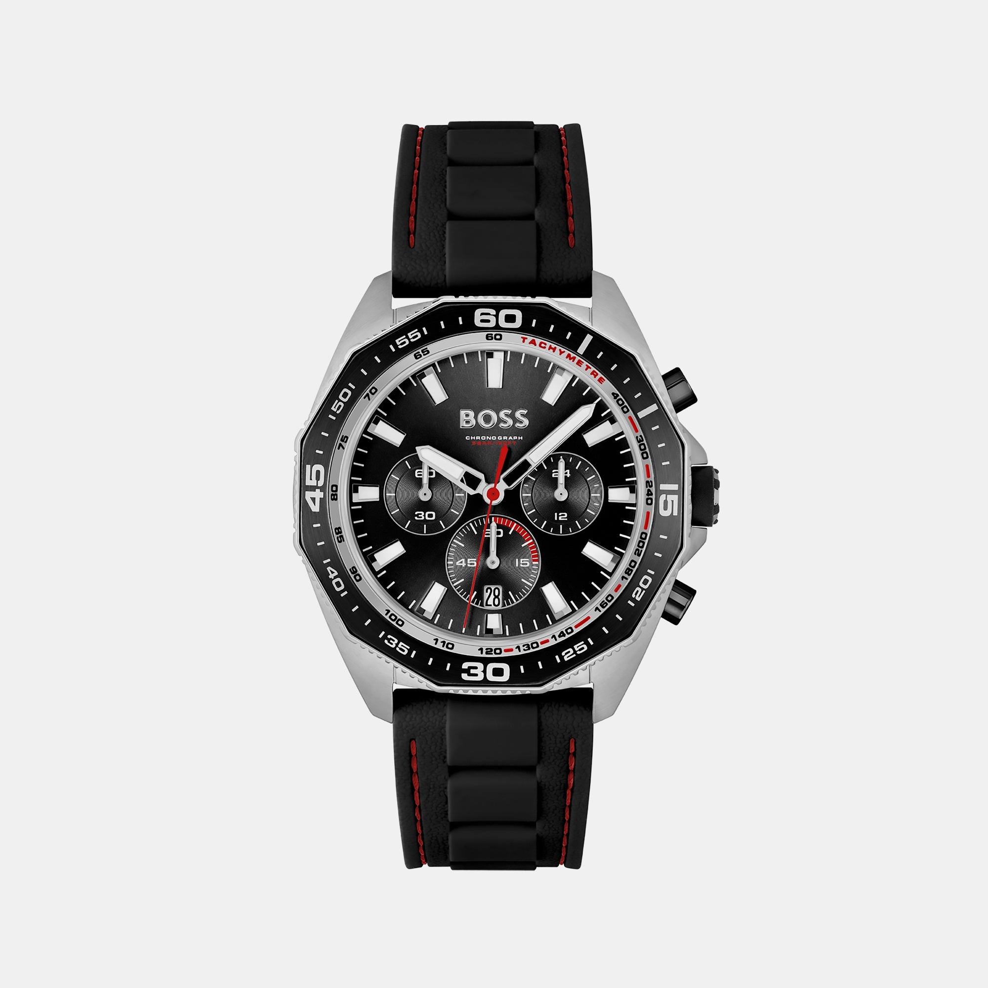 Boss Energy Men Quartz Black Dial Chronograph Silicone Watch 1513969