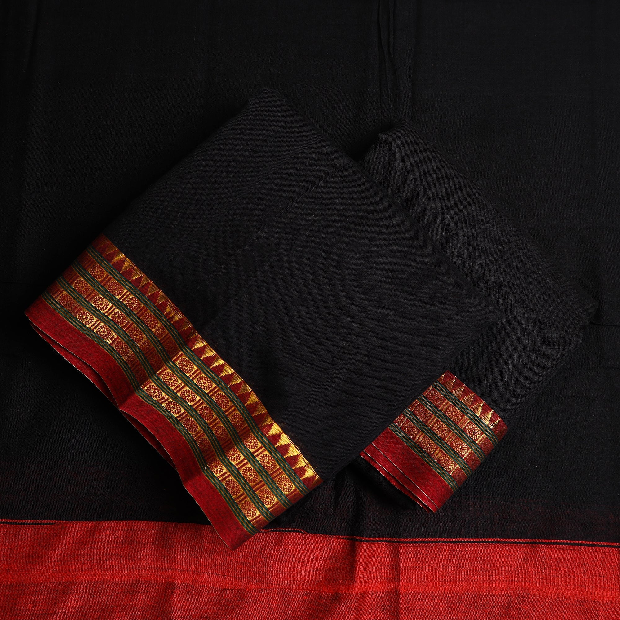 SOUTH KARGHA Black - 3pc Mercerised Cotton Dharwad Dress Material 55 - view 2