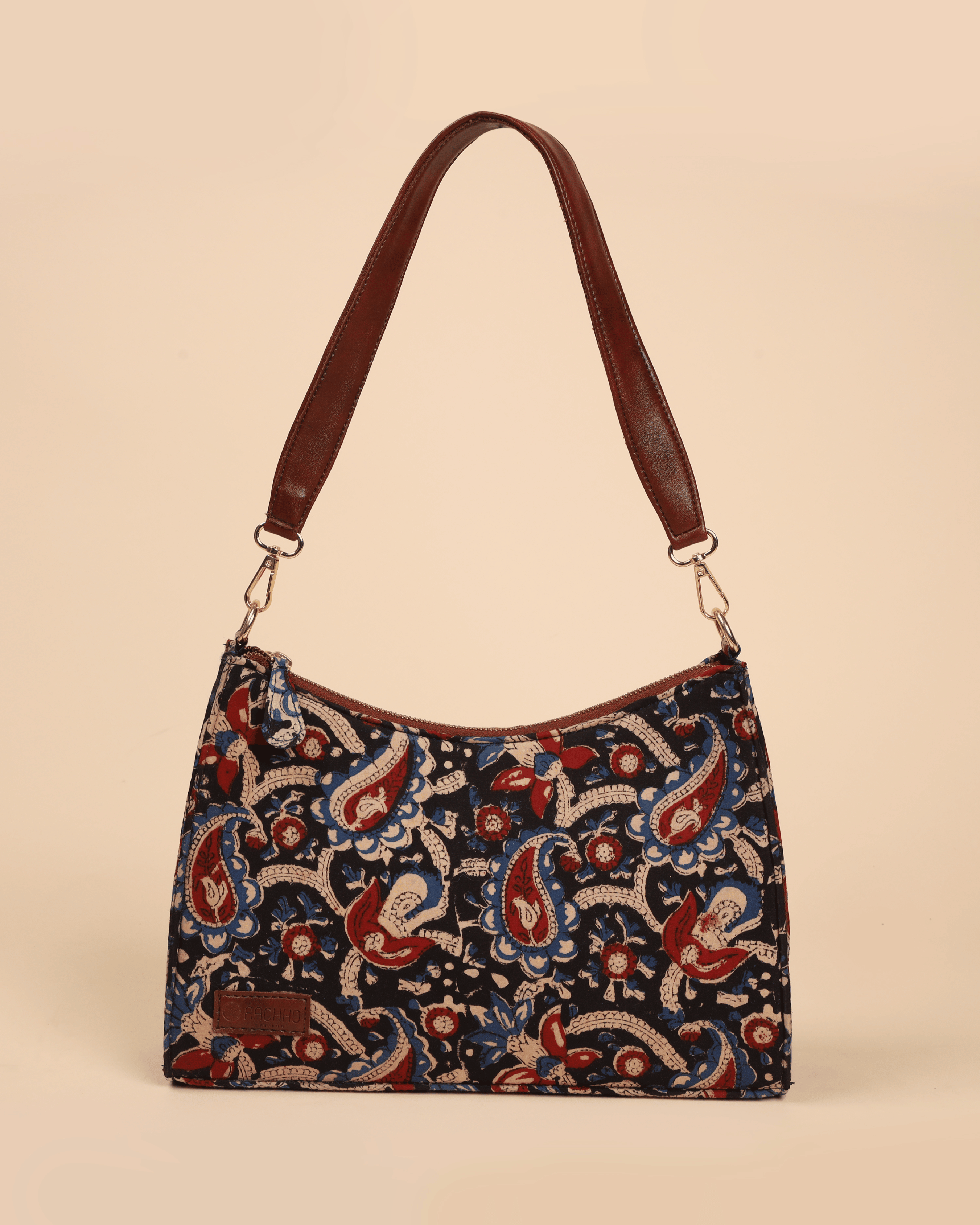 Aachho Reva Honey Handblock Baguette Bag