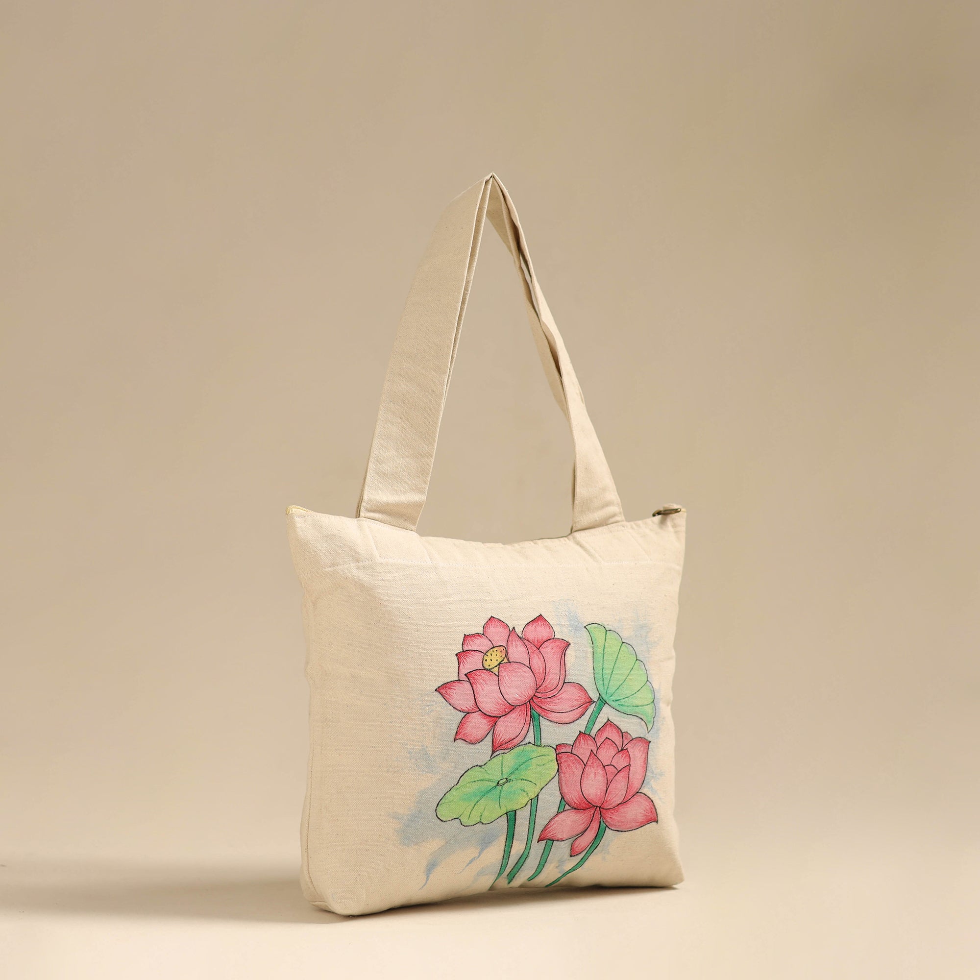 ITOKRI CRAFTS INITIATIVE Beige - Pattachitra Handpainted Shoulder Bag from Odisha 39 - view 2
