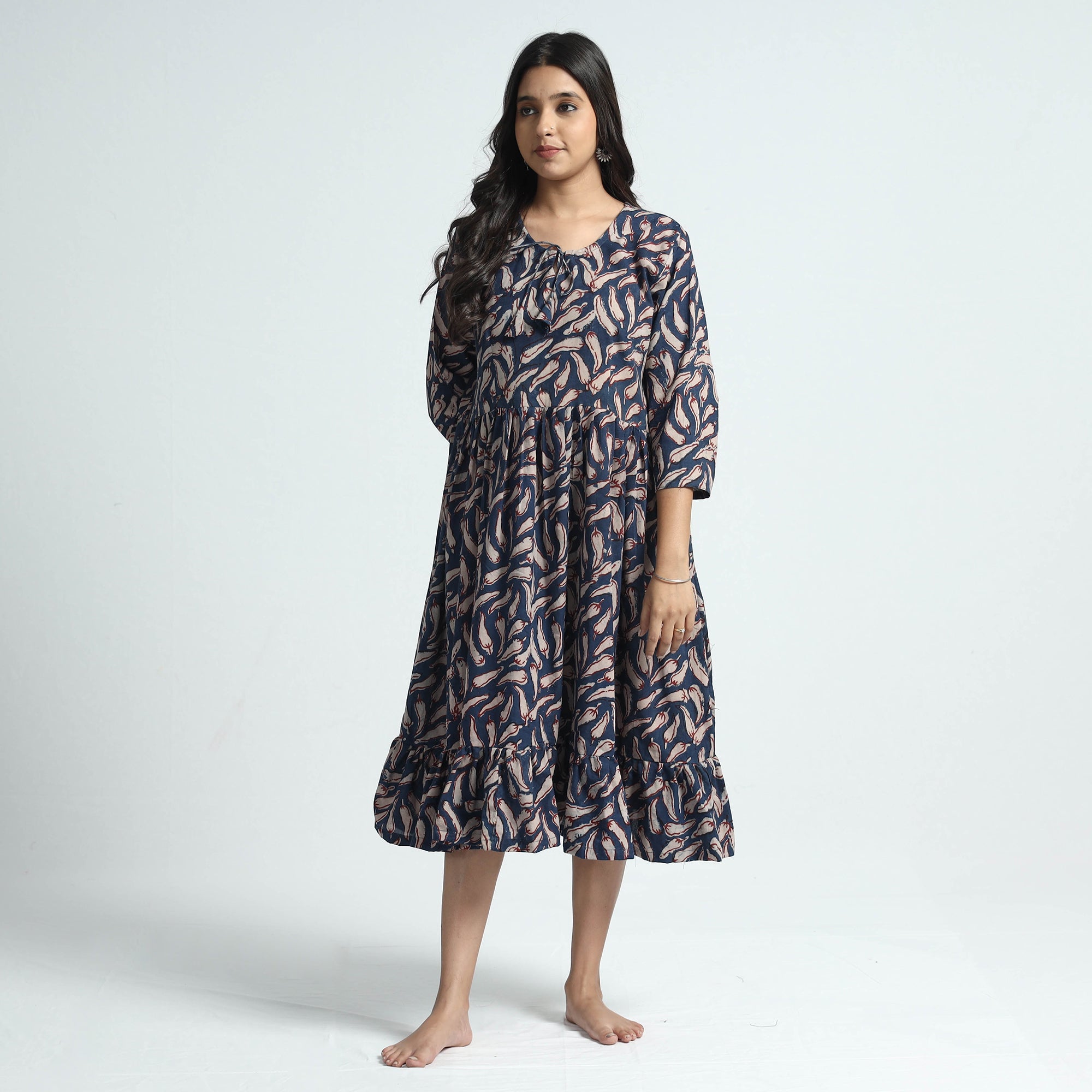 ITOKRI CASUALS Blue - Bindaas Art Block Printed Cotton Dress - view 2