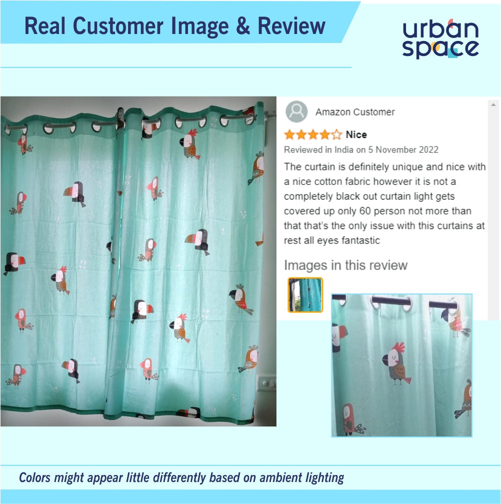Urban Space -Home Furnishing Store Premium 100% Cotton Curtain for Window & Curtains for Door - Pack of 1 Curtain, Blue Pelican - view 9