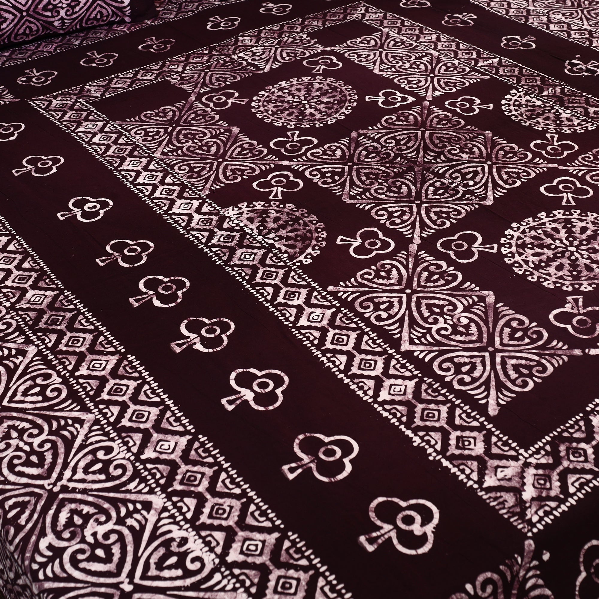 BATIK BY MD. SHARIFF Brown - Cotton Double Hand Batik Print Bed Sheet Set 15 - view 2