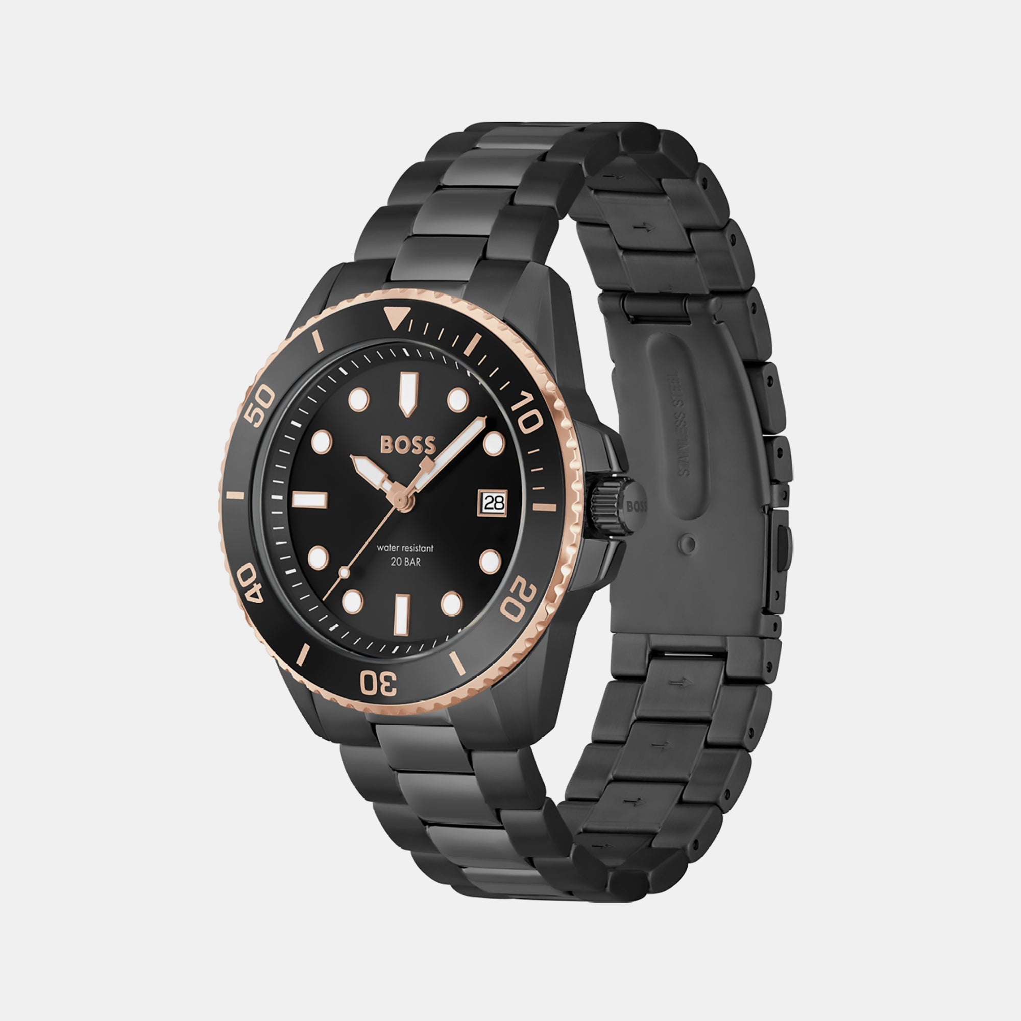 Boss Ace Men Quartz Black Dial Analog Stainless Steel Watch 1514013 - view 2
