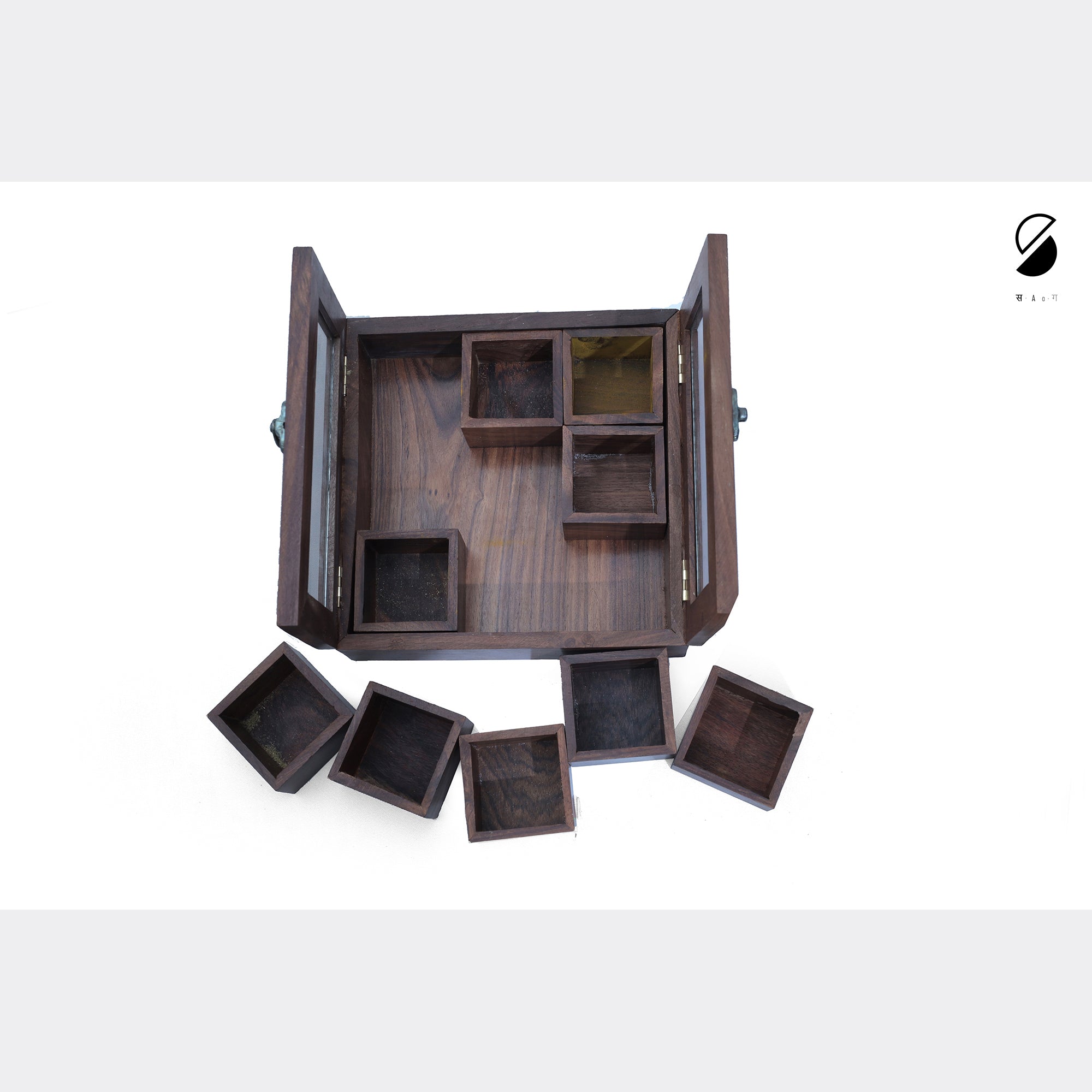 SAAG Brown - Handcrafted Wooden Spice Box - view 4