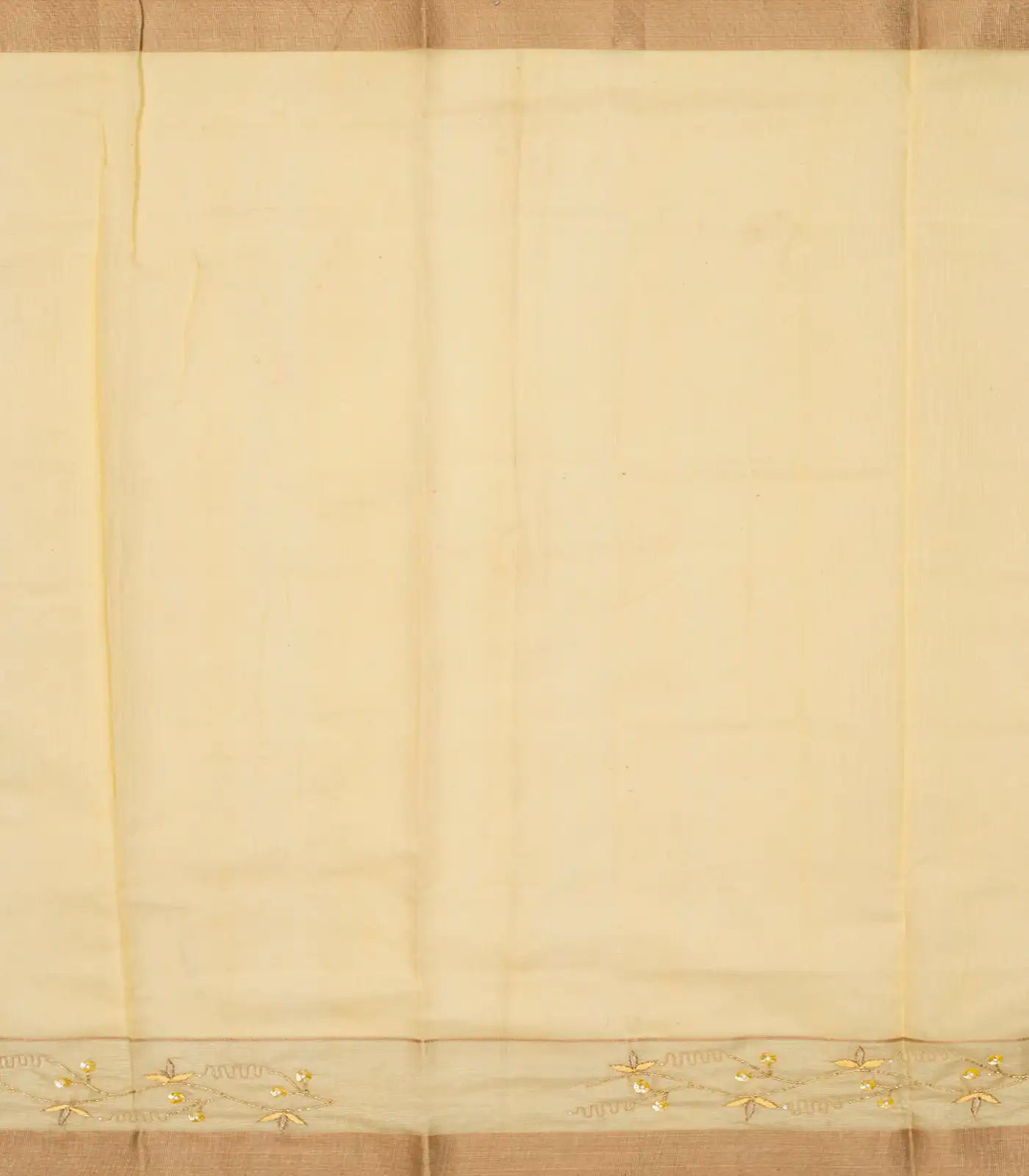 RmKV Sandal Woven Tissue Saree With Embroidered Floral Motifs-Sandal - view 4