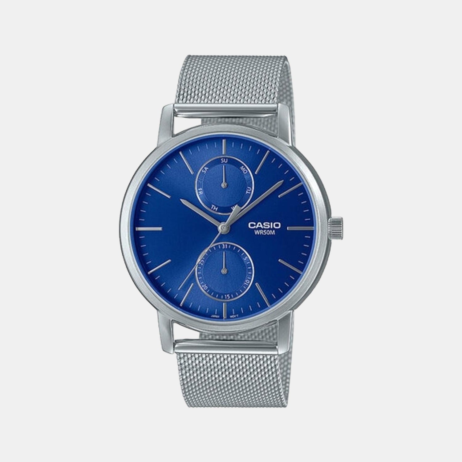 Casio Enticer Men Quartz Blue Dial Chronograph Stainless Steel Watch A2065