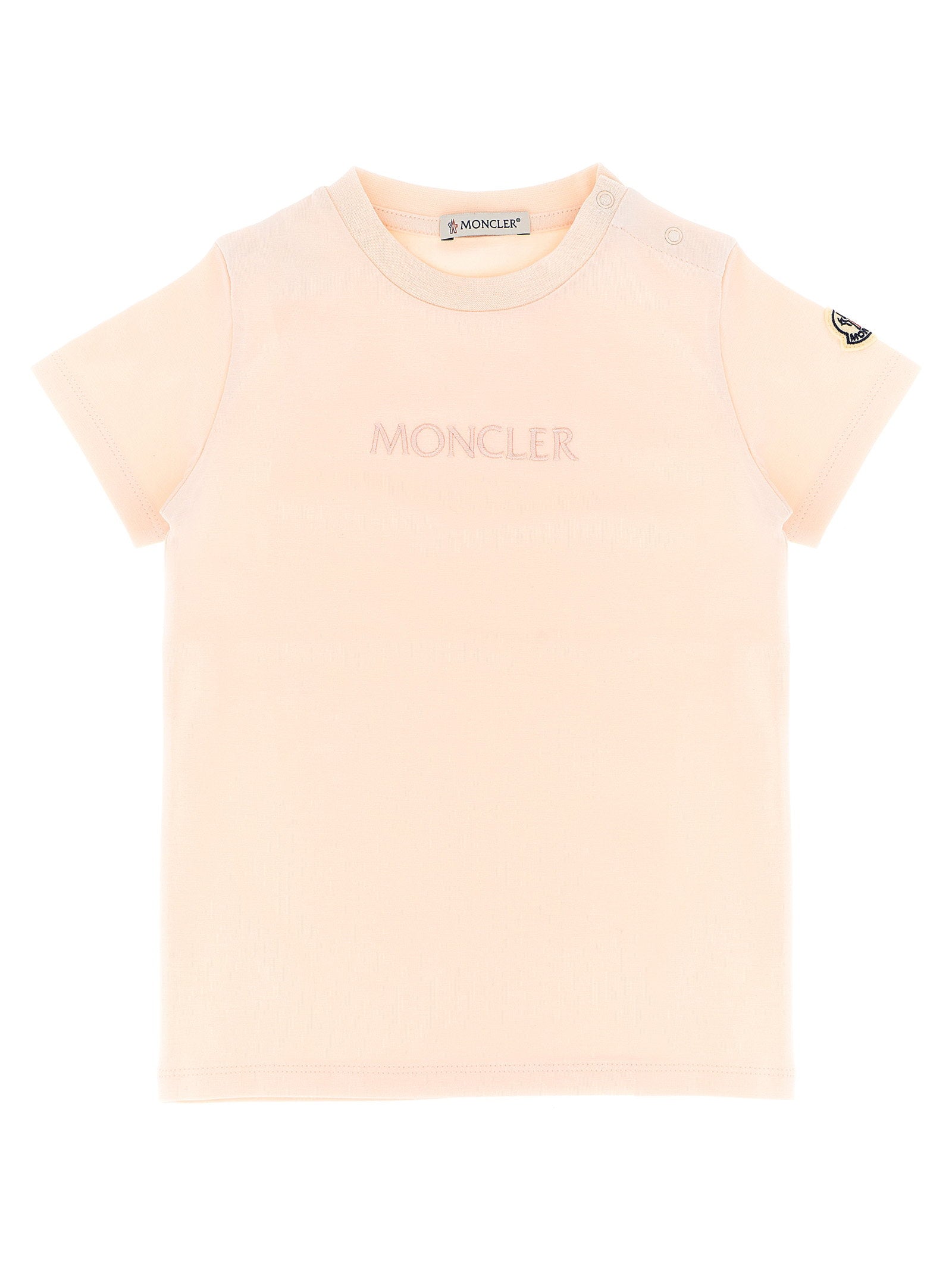 Moncler Enfant Logo Embroidery T-shirt – 92% cotton, 8% elastane