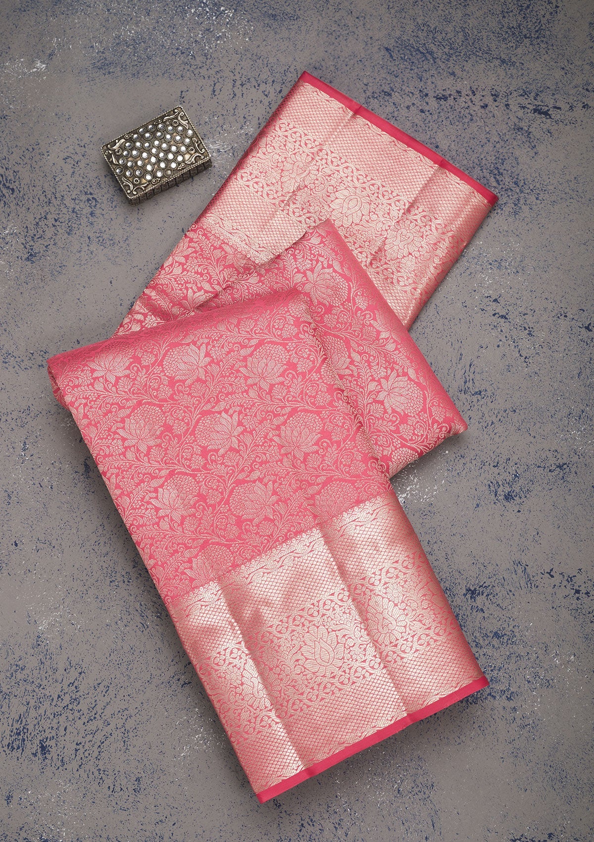Koskii Pink Zariwork Pure Silk Saree – Women's