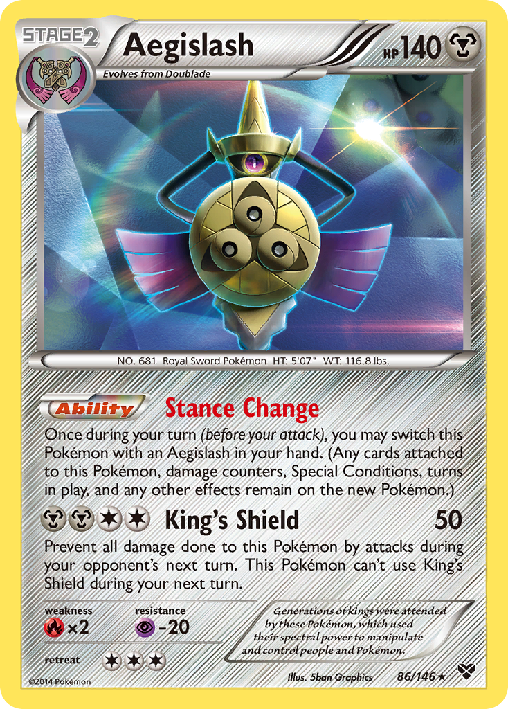 Rare holo xy1-86 – Pokémon Aegislash - 86/146 - Rare Holo [xy1-86] [Holo] - Aegislash - 86/146 - Rare Holo