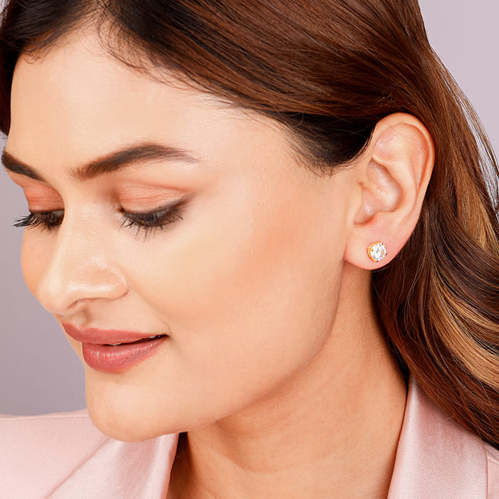 GIVA Jewellery Golden Zircon Earrings - view 3