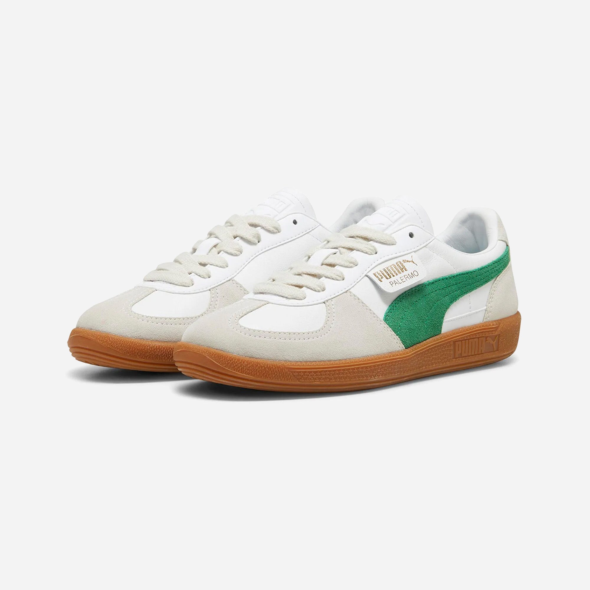 Puma Palermo Lth Unisex Sneakers White-Vapor Gray Archive Green - view 2