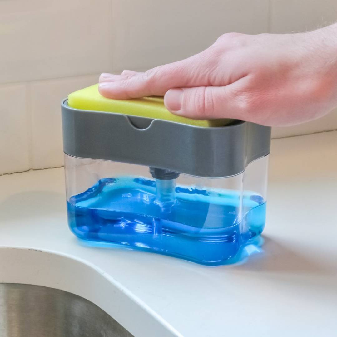 Fab Alchemy UPGRADED Liquid Soap Dispenser & Sponge Holder (WITH FREE SPONGE) - view 2