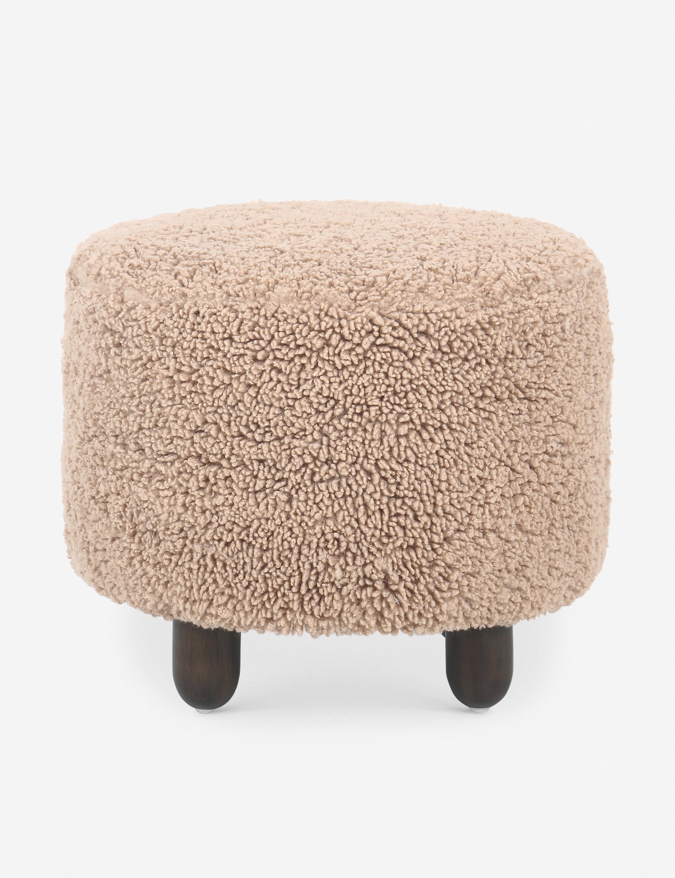 Lulu and Georgia Dover Round Ottoman – Toast Shearling