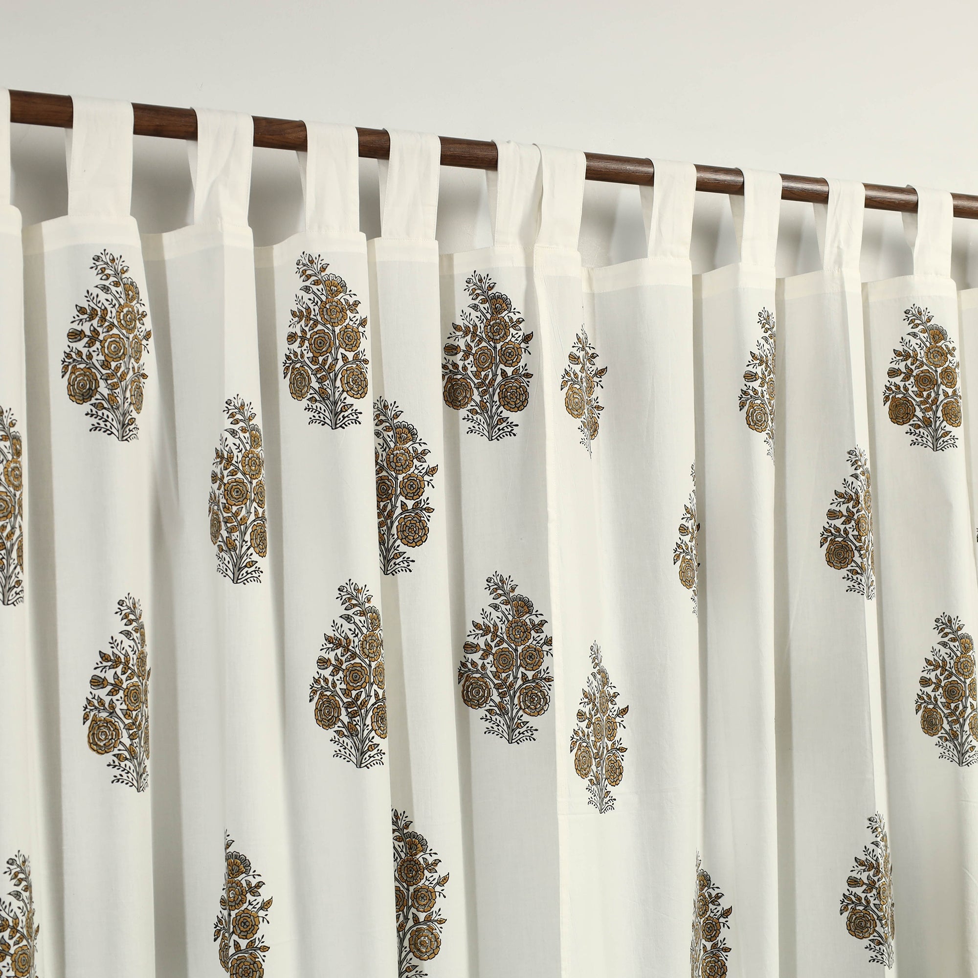 CHUTNEY CRAFT STUDIO Brown - Sanganeri Block Printed Cotton Door Curtain (7 x 3.5 Feet) (Single Piece) - view 2