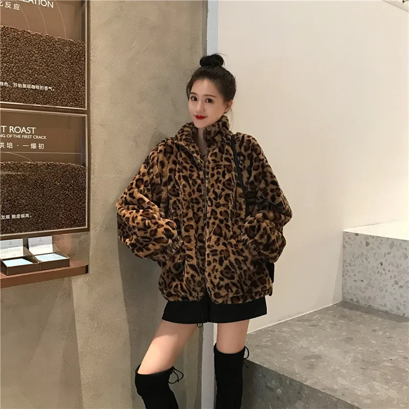 BlackTree Women Chaqueta Vintage Leopard Stand Collar - view 4