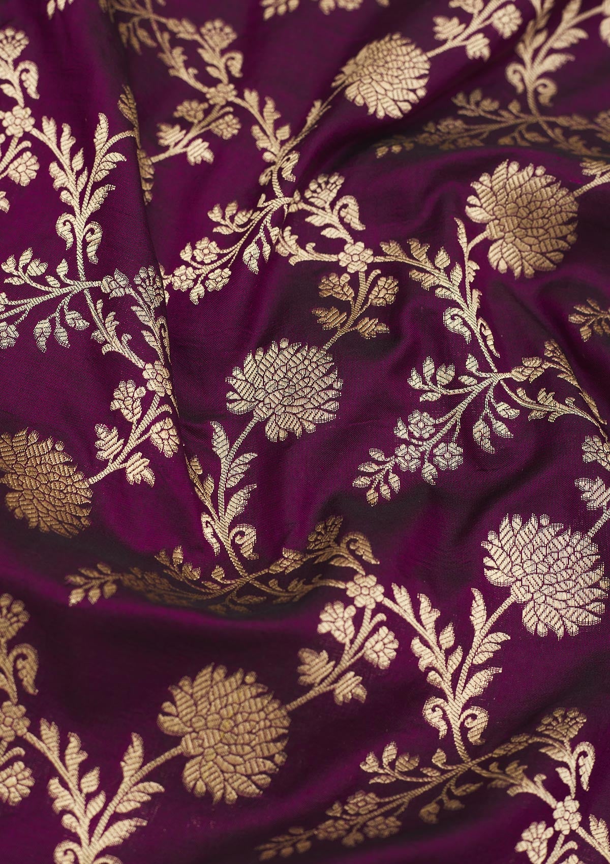 Koskii Wine Zariwork Pure Silk Saree – Women's - view 2
