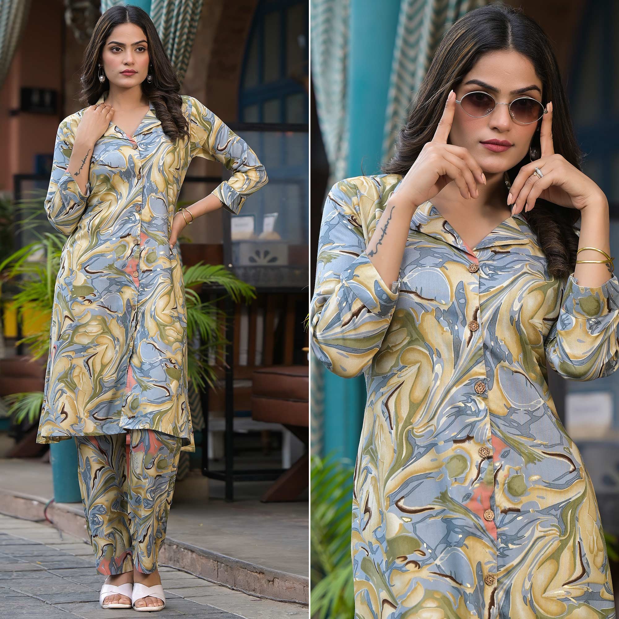 Grey co-ords – BlackTree grey-foil-printed-rayon-co-ord-set-2