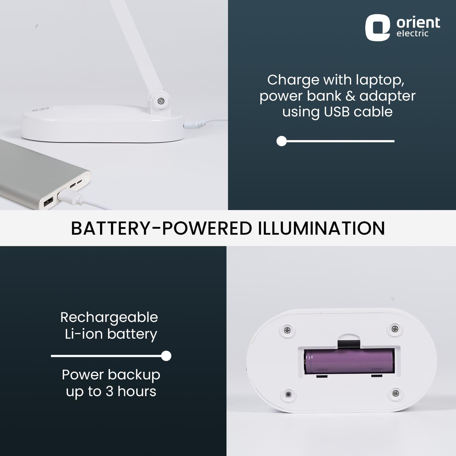 Orient Electric Wave Rechargeable LED Desk Lamp - view 2