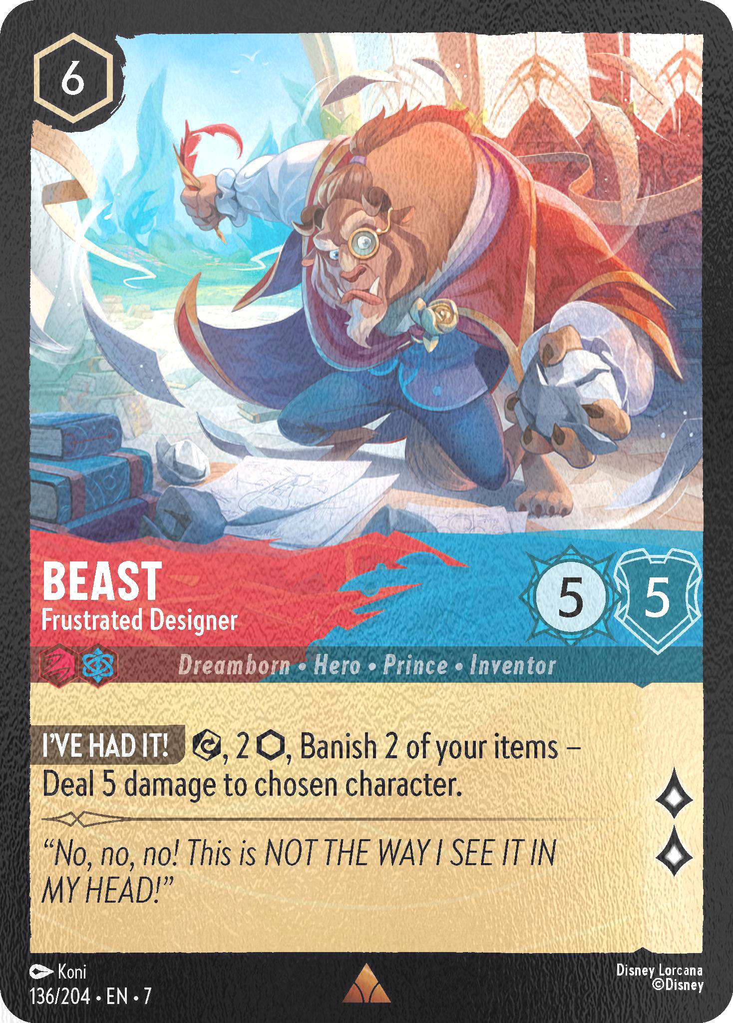 Island cold foil – Lorcana Beast - Frustrated Designer - 136/204 [Archazia's Island] [Cold Foil]