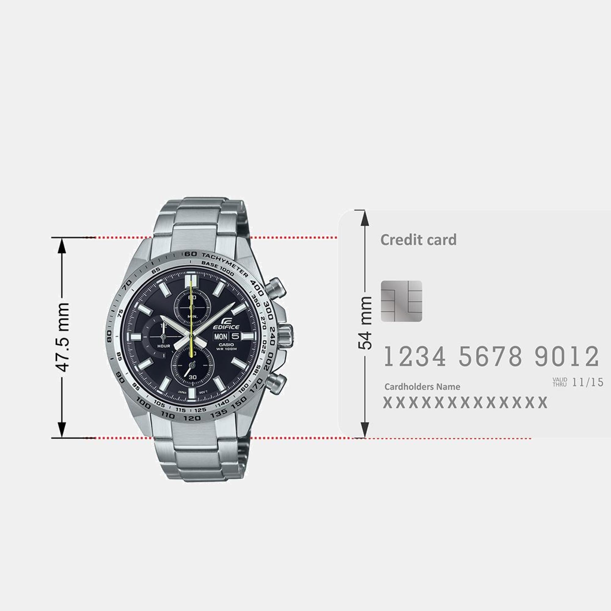 Casio Edifice Men Quartz Black Dial Chronograph Stainless Steel Watch ED593 - view 8
