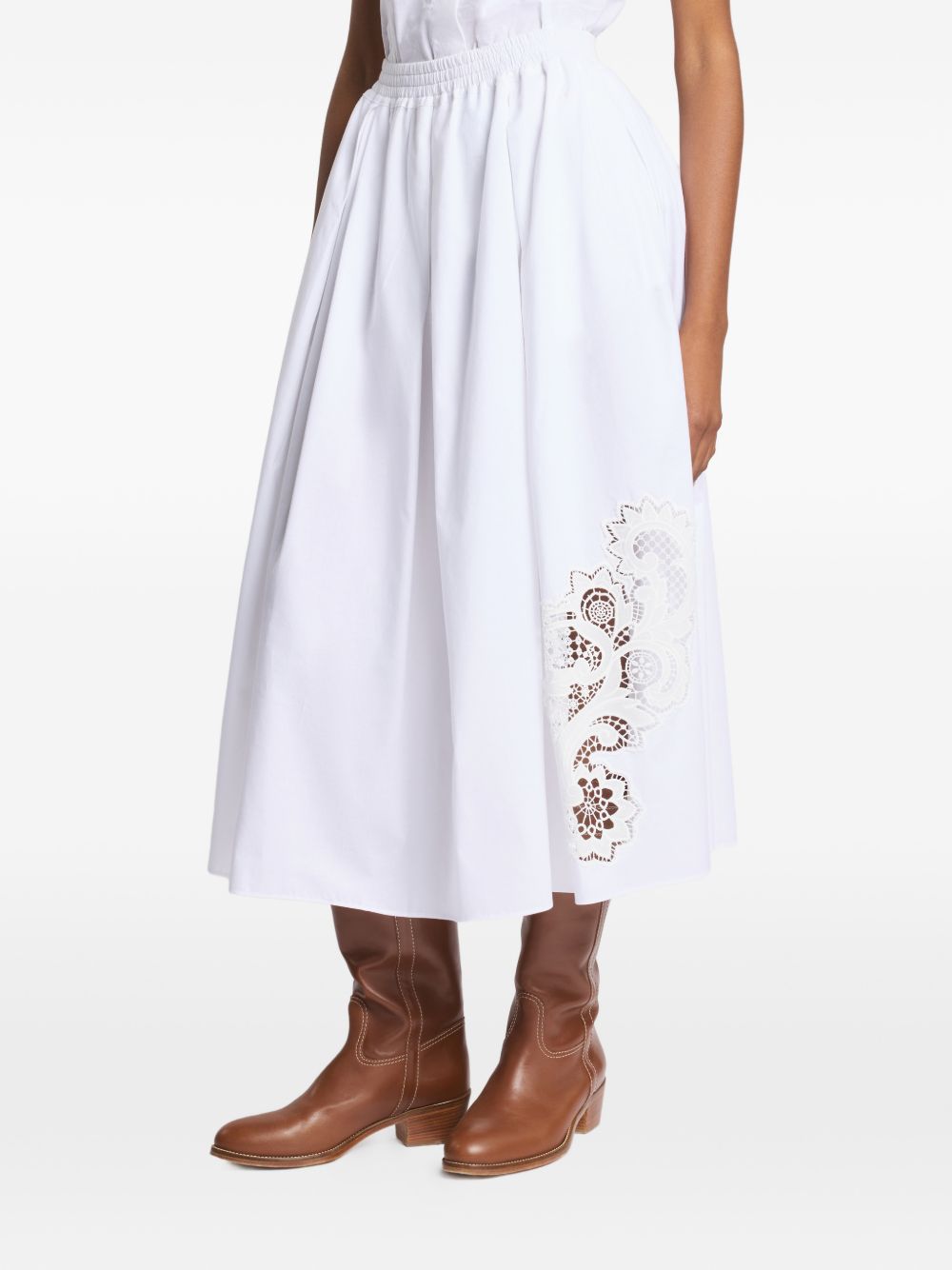 Fay A-line Cotton long skirt - view 2