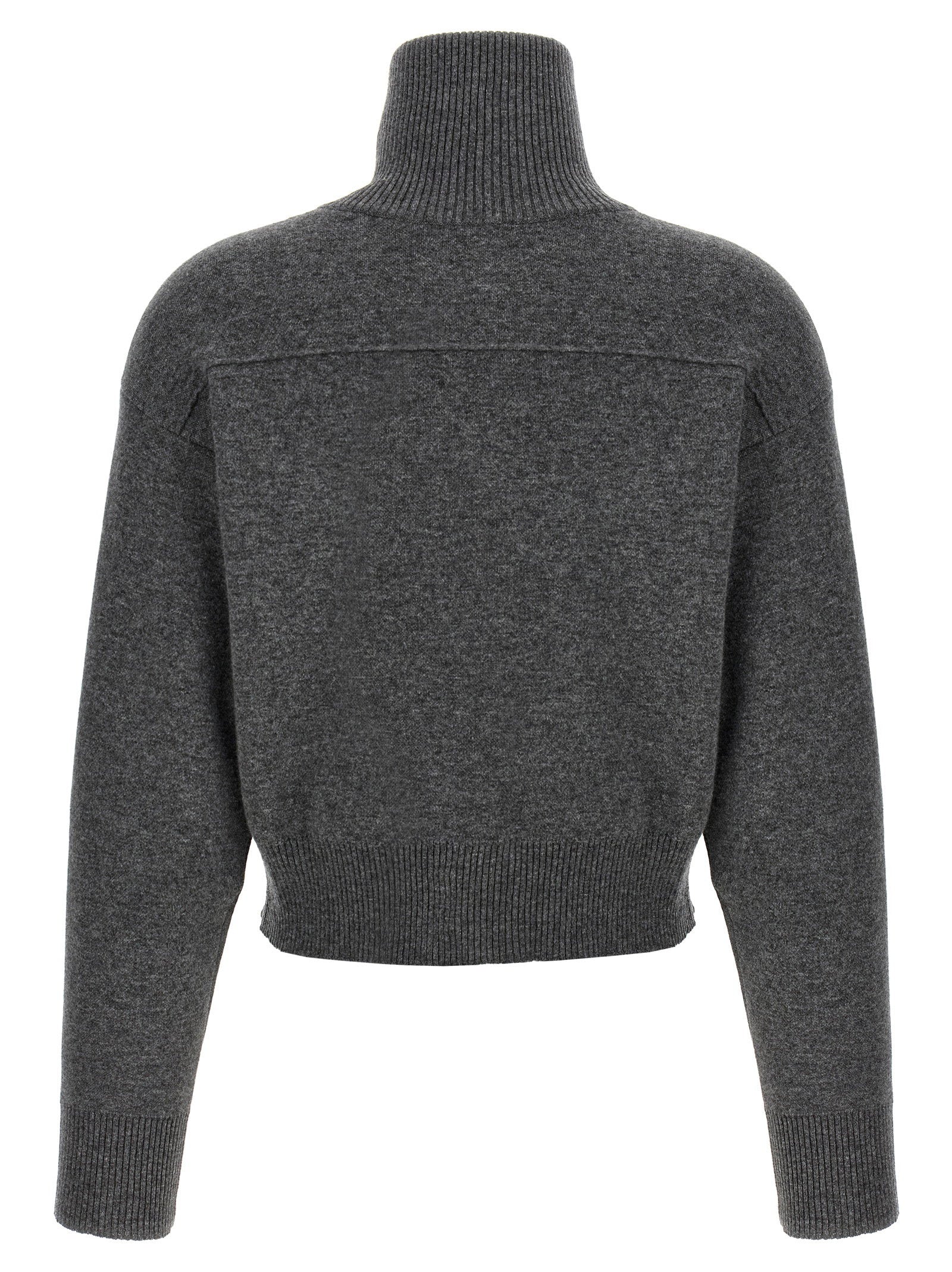 Brunello Cucinelli Shiny Zipper Pull Wool Cardigan - view 2