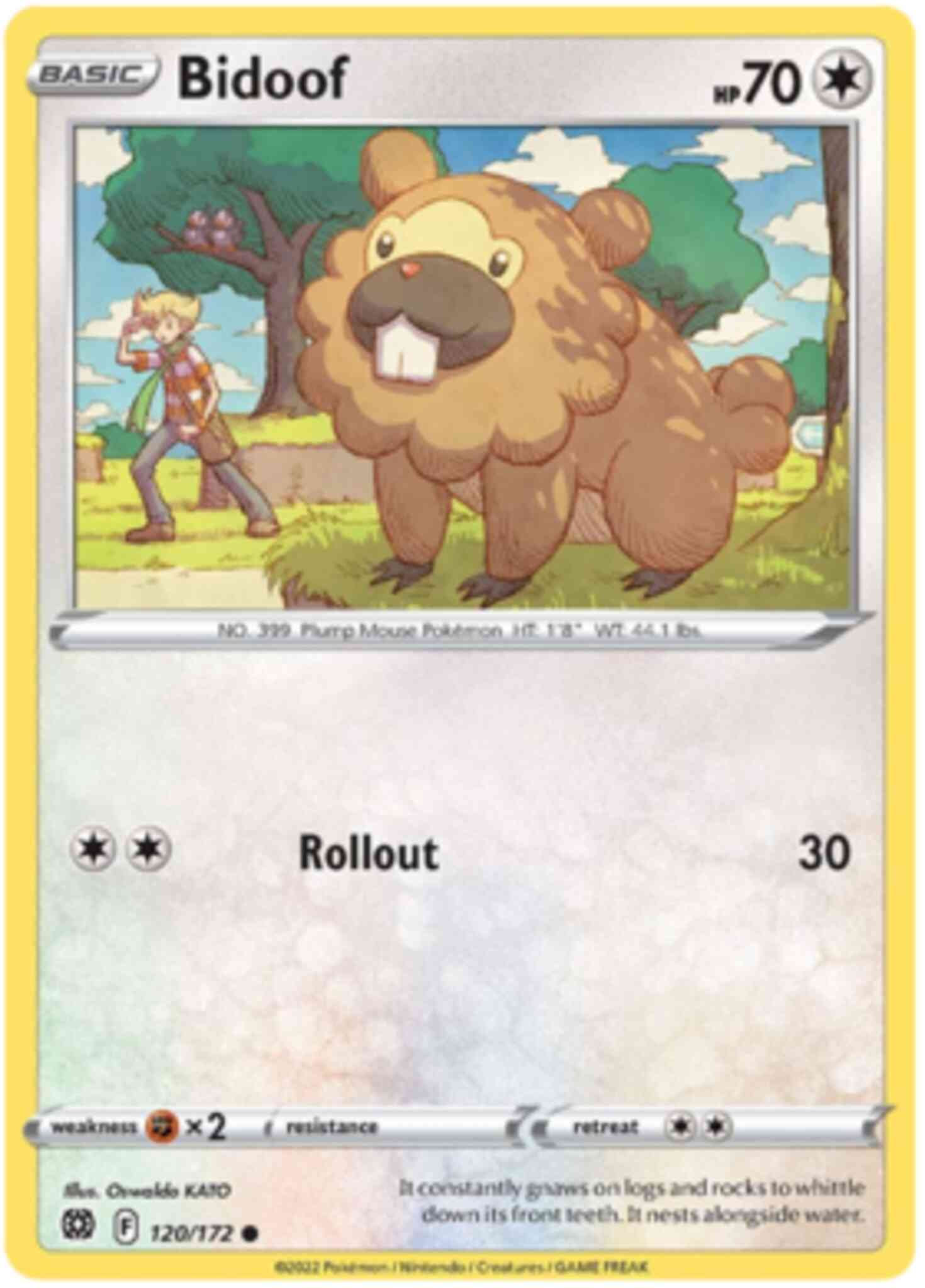 Common swsh9-120 non-holo – Pokémon Bidoof - 120/172 - Common [swsh9-120] [Non-Holo]