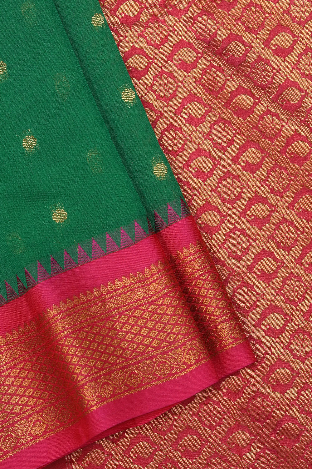 Kalanjali Gadwal Green Saree – Women's - view 2